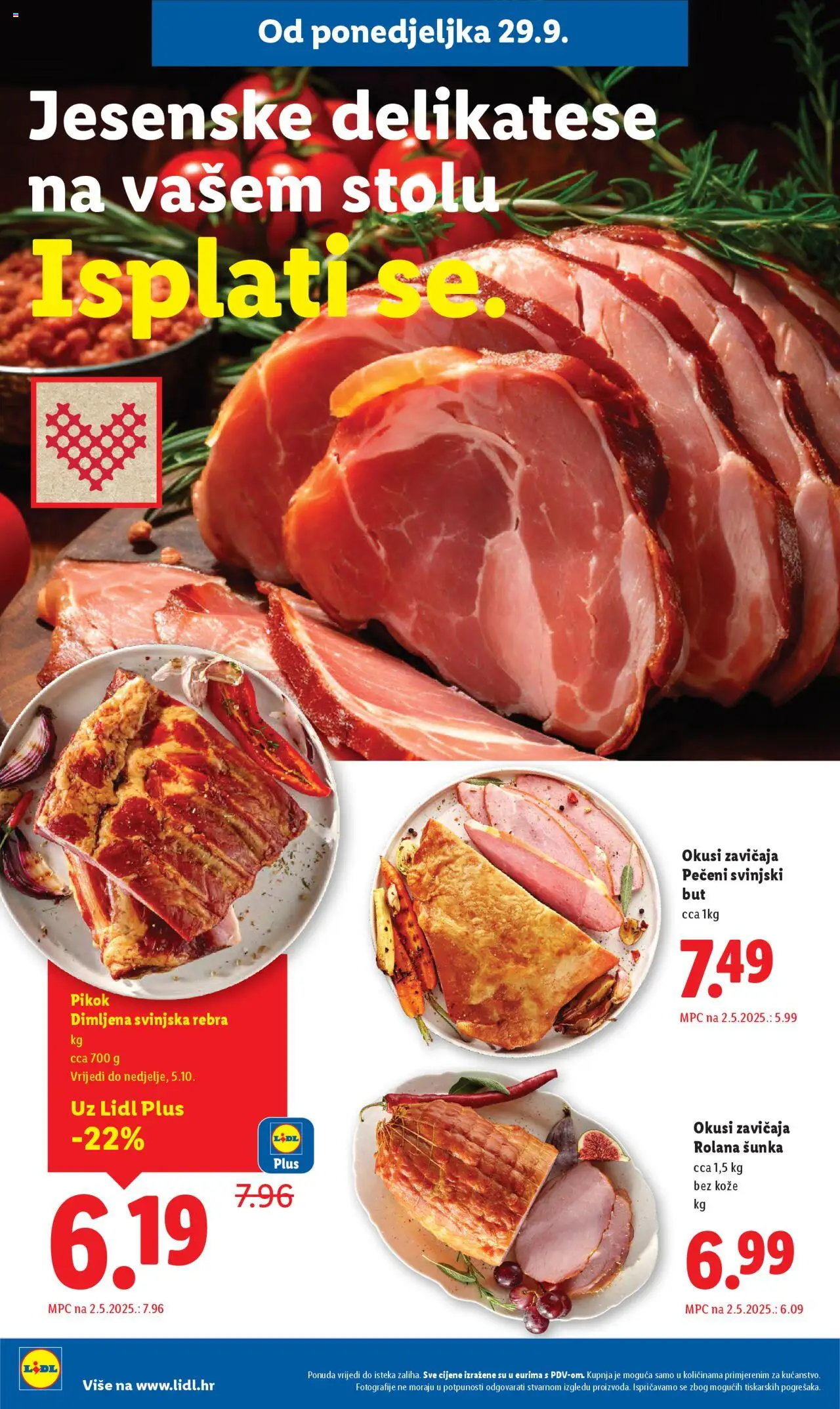 Lidl katalog | vrijedi od 29.09.2025 | Stranica: 14 | Proizvodi: Svinjski but, Šunka