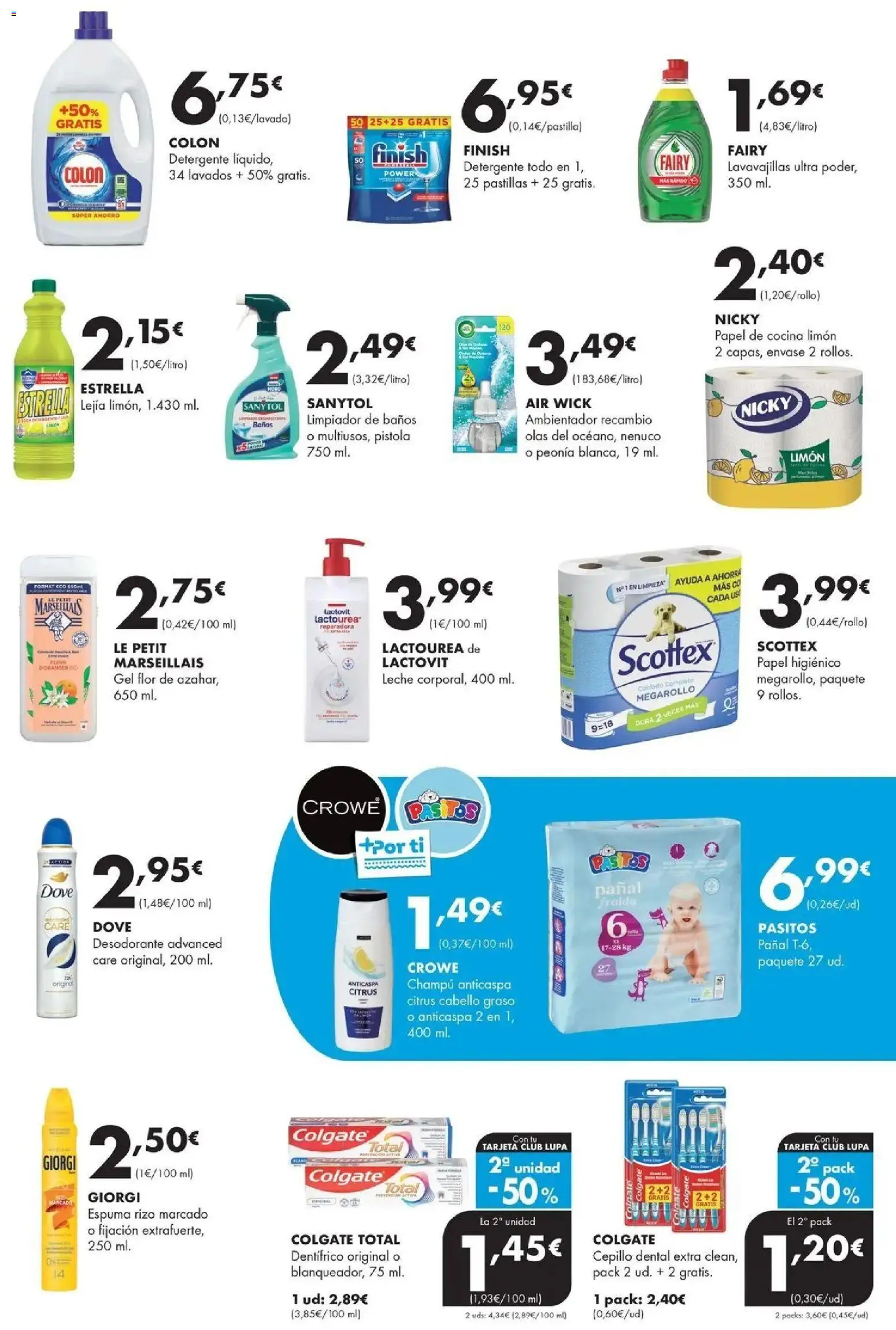 Lupa Supermercados - Tus vecinos de confianza │ válido desde el 05.03.2026 | Página: 15 | Productos: Leche, Papel higienico, Lavavajillas, Champú anticaspa