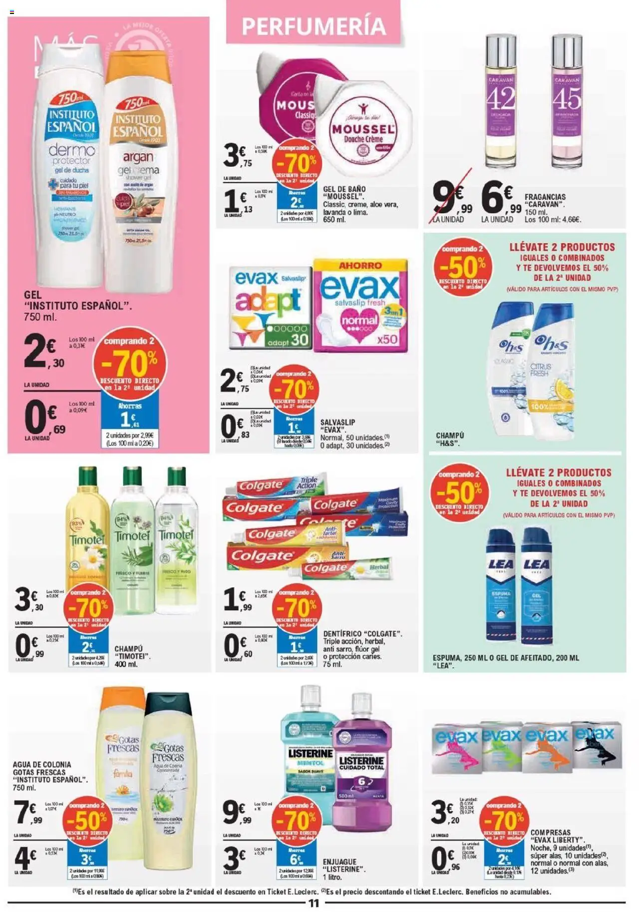 E.Leclerc folleto │ válido desde el 20.08.2025 | Página: 11 | Productos: Champú, Gel de ducha, Gel de baño, Γλυφιτζούρι