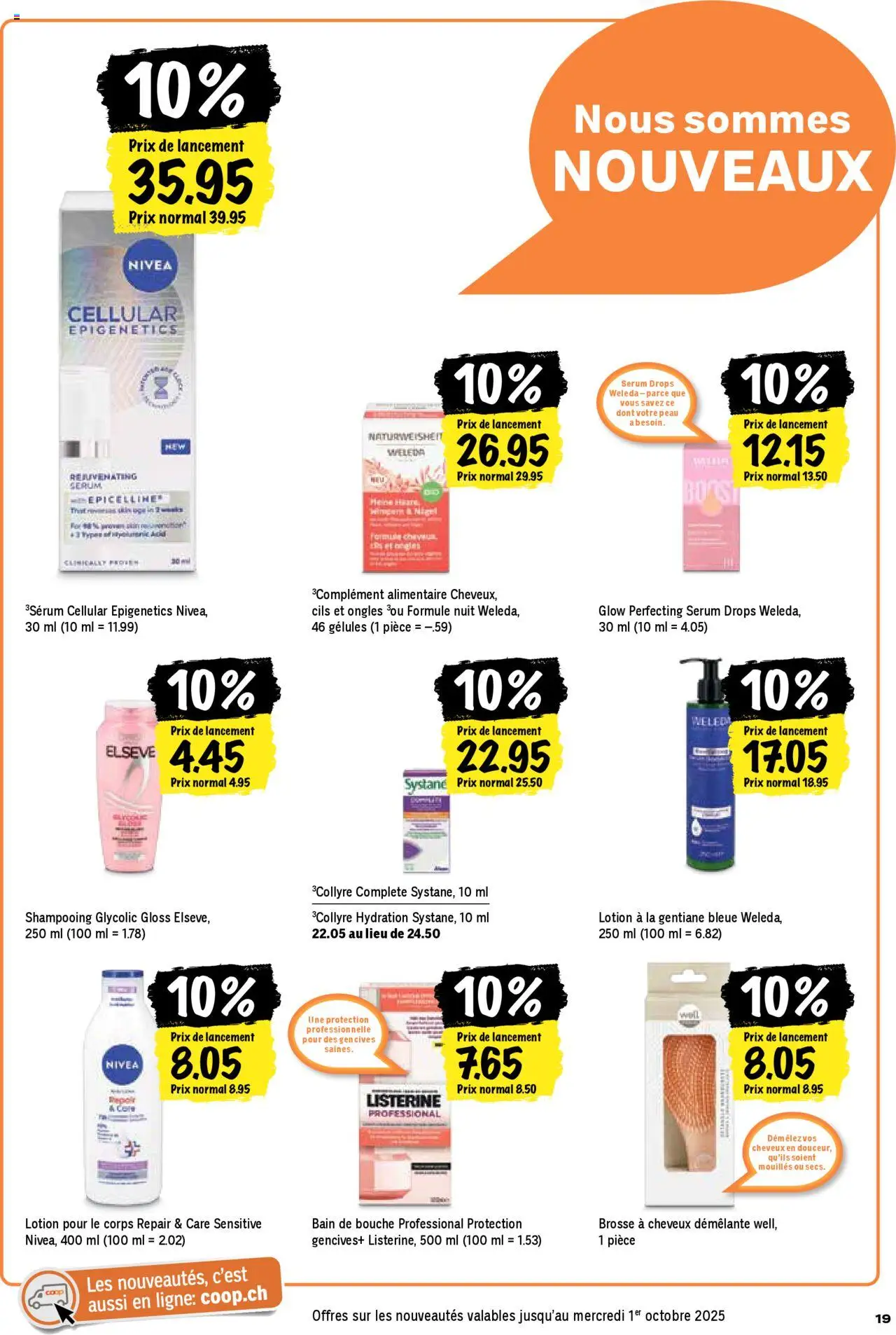 Coop - Les actions de la semaine – gültig ab 18.09.2025 | Seite: 19 | Produkte: Serum, Shampoo, Body Lotion