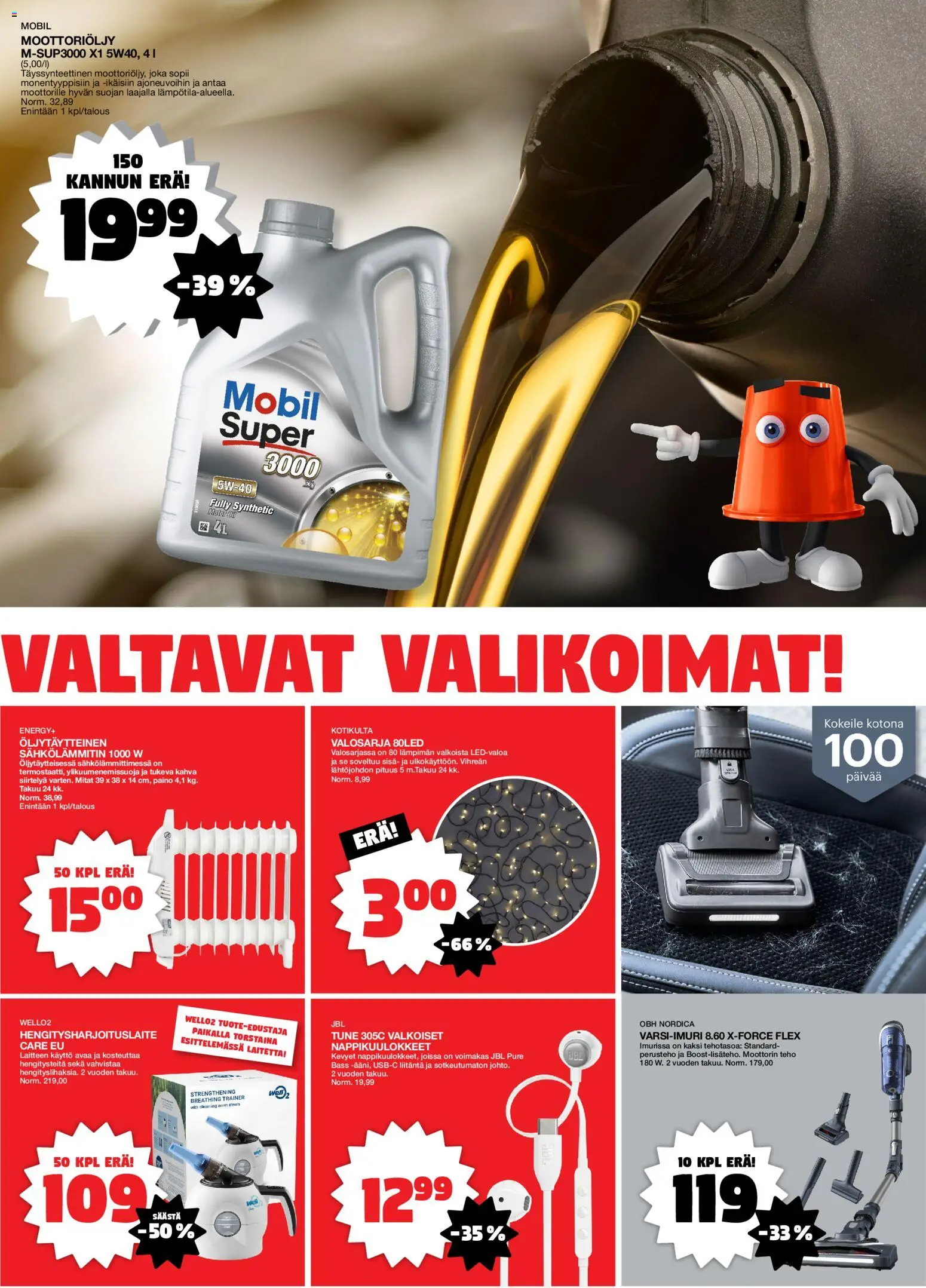 Tokmanni - Naantali Avajaistarjoukset – voimassa 06.11.2025 alkaen | Sivu: 3 | Tuotteet: Varsi-imuri, Moottoriöljy, Hengitysharjoituslaite