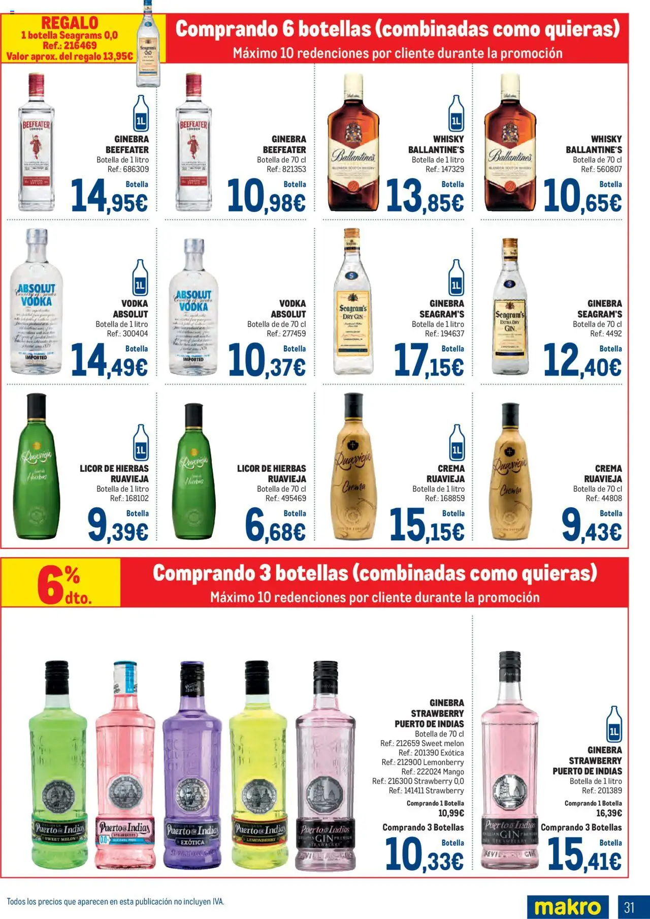 Makro - Bebidas Especial Verano Norte │ válido desde el 04.08.2025 | Página: 31 | Productos: Ginebra, Crema, Vodka, Ρούτερ