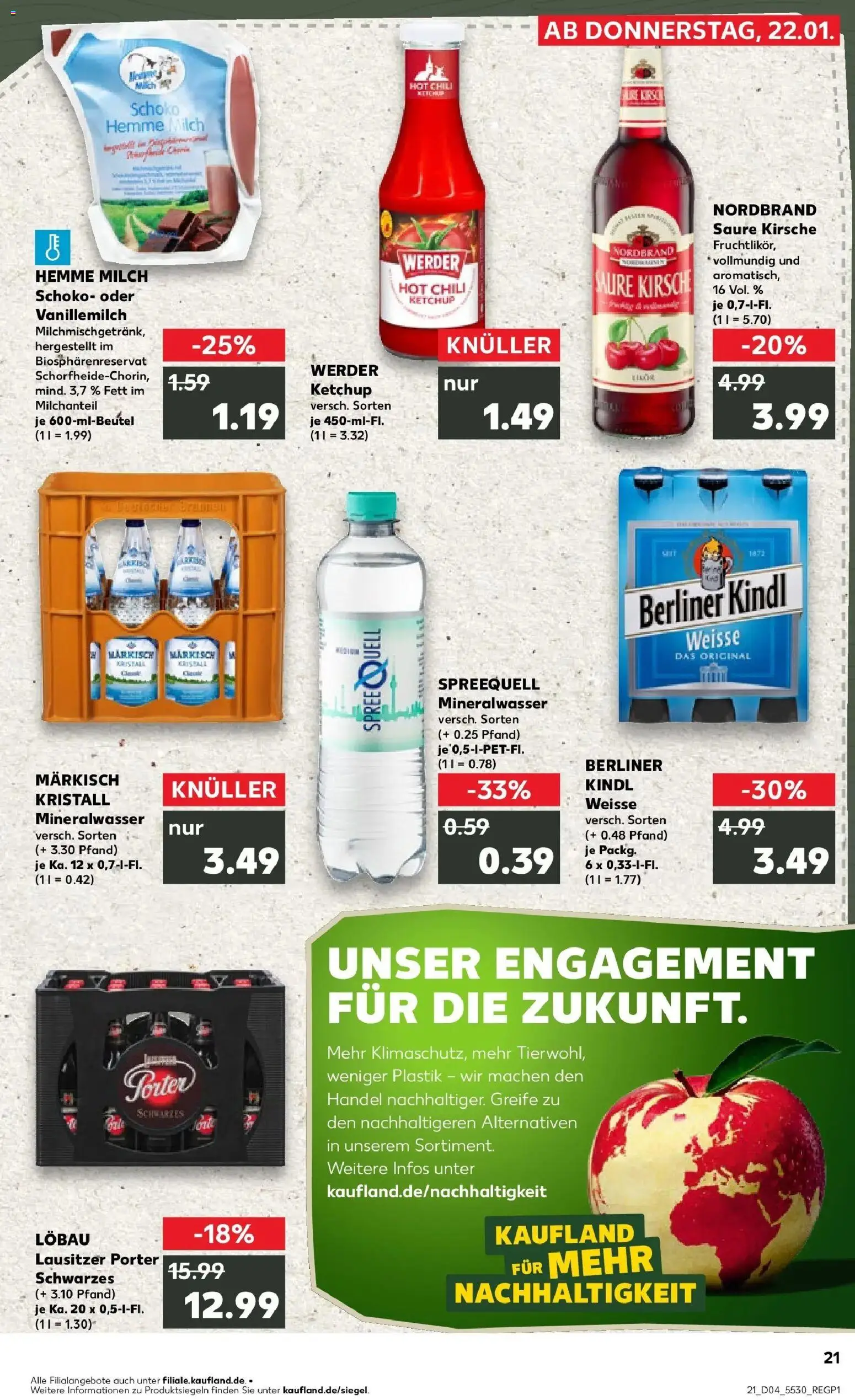 Kaufland prospekt Bad Freienwalde (Oder)	 – gültig ab 25.01.2026 | Seite: 21 | Produkte: Berliner, Milch, Chili, Ketchup