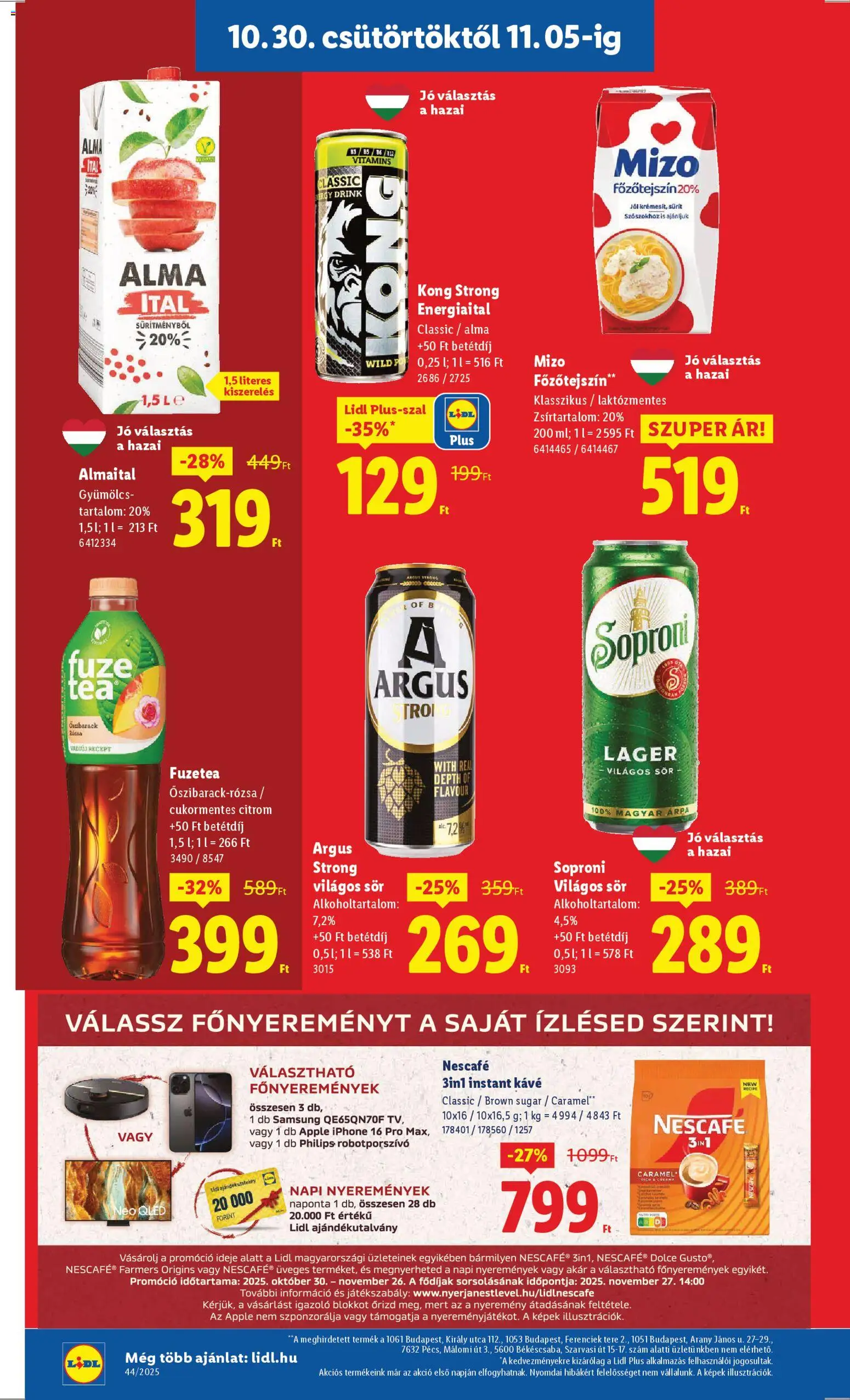 Lidl akciós ujság - amely érvényes a következő dátumtól: 30.10.2025 | Oldal: 10 | Termékek: Nescafé, Tea, Instant kávé, Citrom