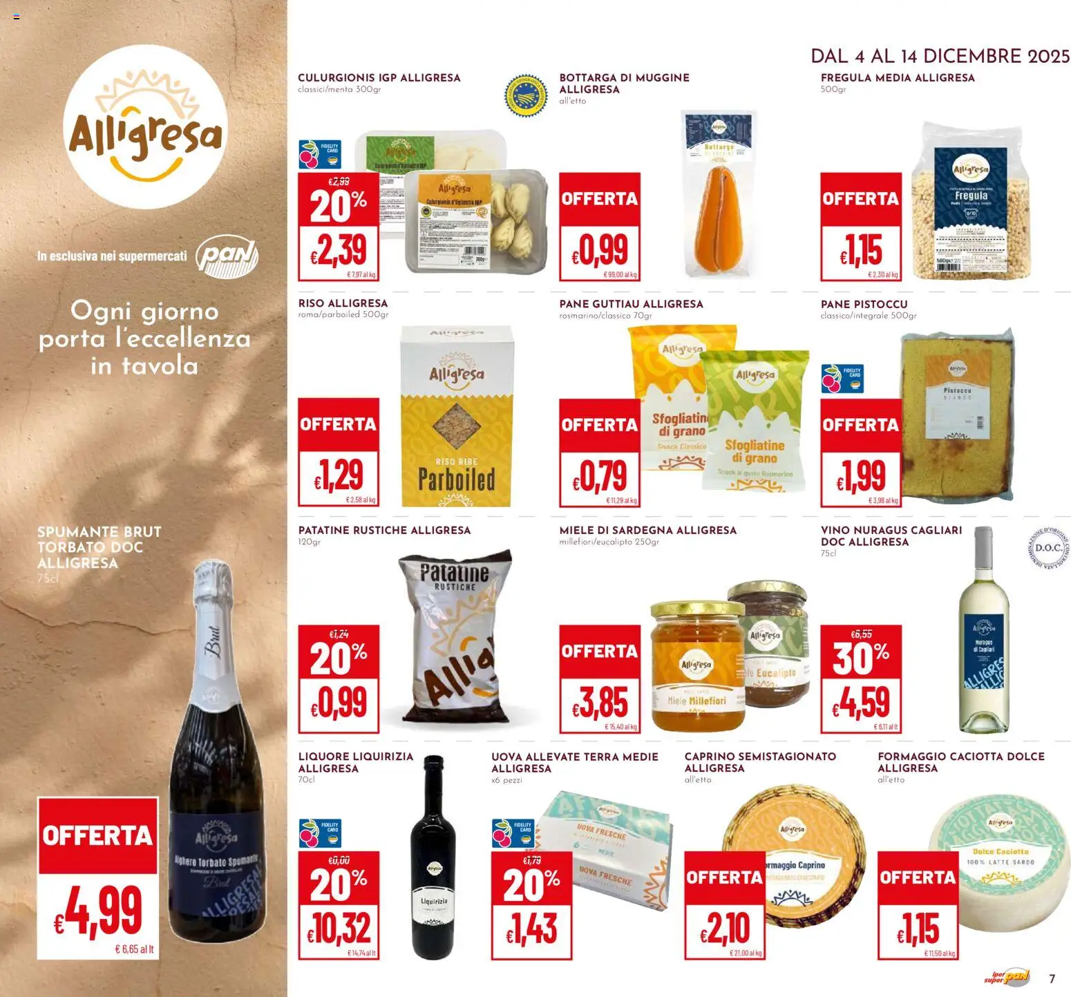 Volantino Pan del 04.12.2025 | Pagina: 7 | Prodotti: Riso, Patatine, Latte, Vino