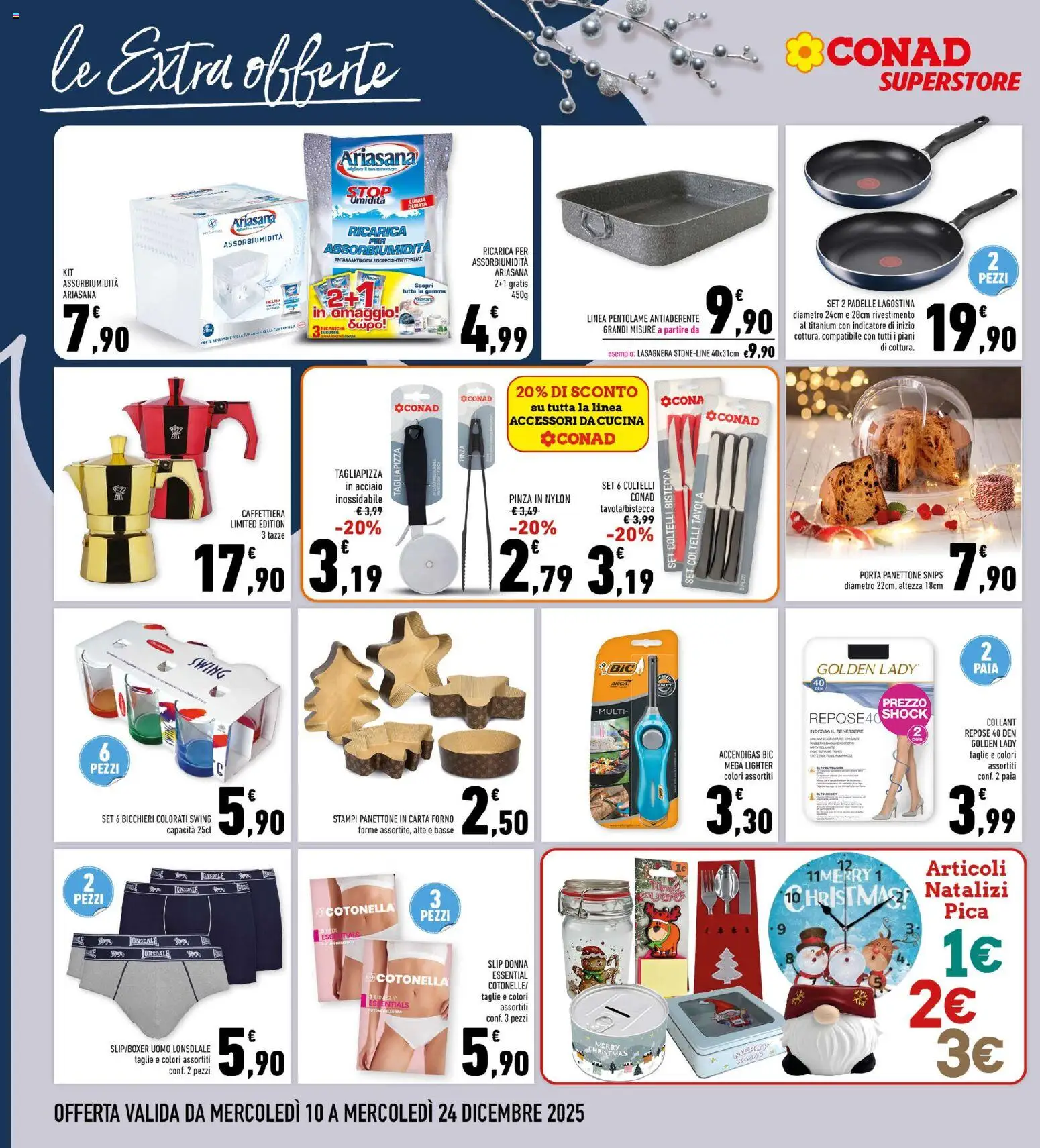Volantino Conad del 10.12.2025 | Pagina: 26 | Prodotti: Caffettiera, Slip, Collant, Carta forno