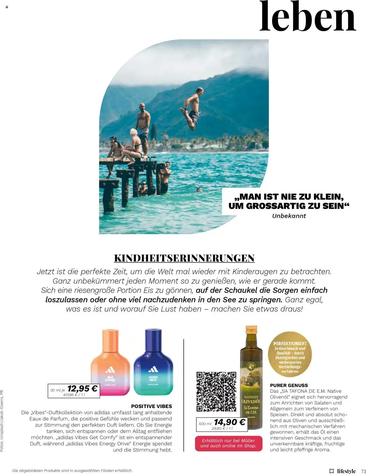 Müller  Lifestyle - gültig ab dem 11.07.2025 | Seite: 73 | Produkte: Öl, Olivenol, Duft, Eis