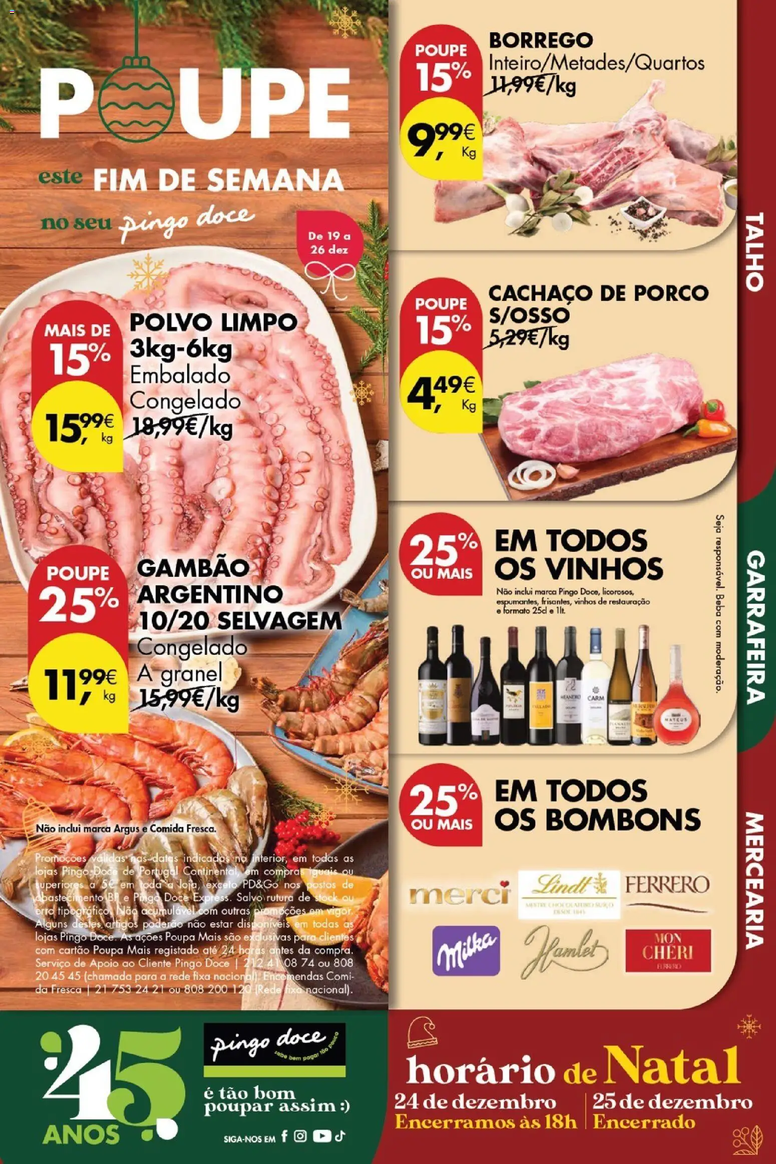 Pingo Doce Poupe este Fim de Semana │ válido de 19.12.2025 | Página: 1 | Produtos: Polvo, Chocolates