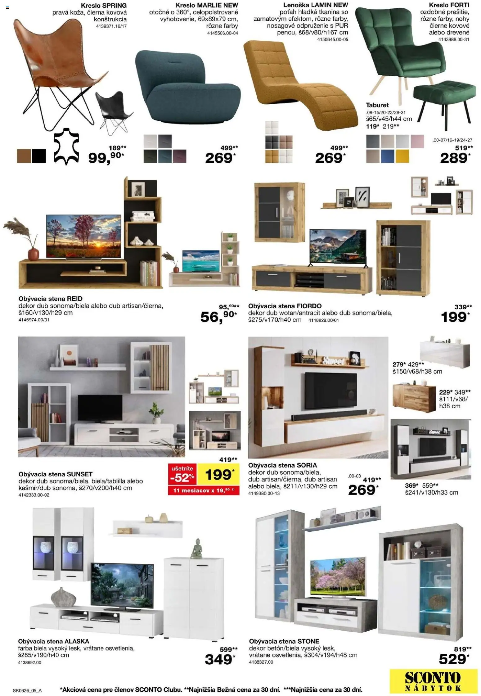 Nové Sconto nábytok akcie – leták je platný od 22.04.2026 | Strana: 5 | Produkty: Nábytok, Taburet