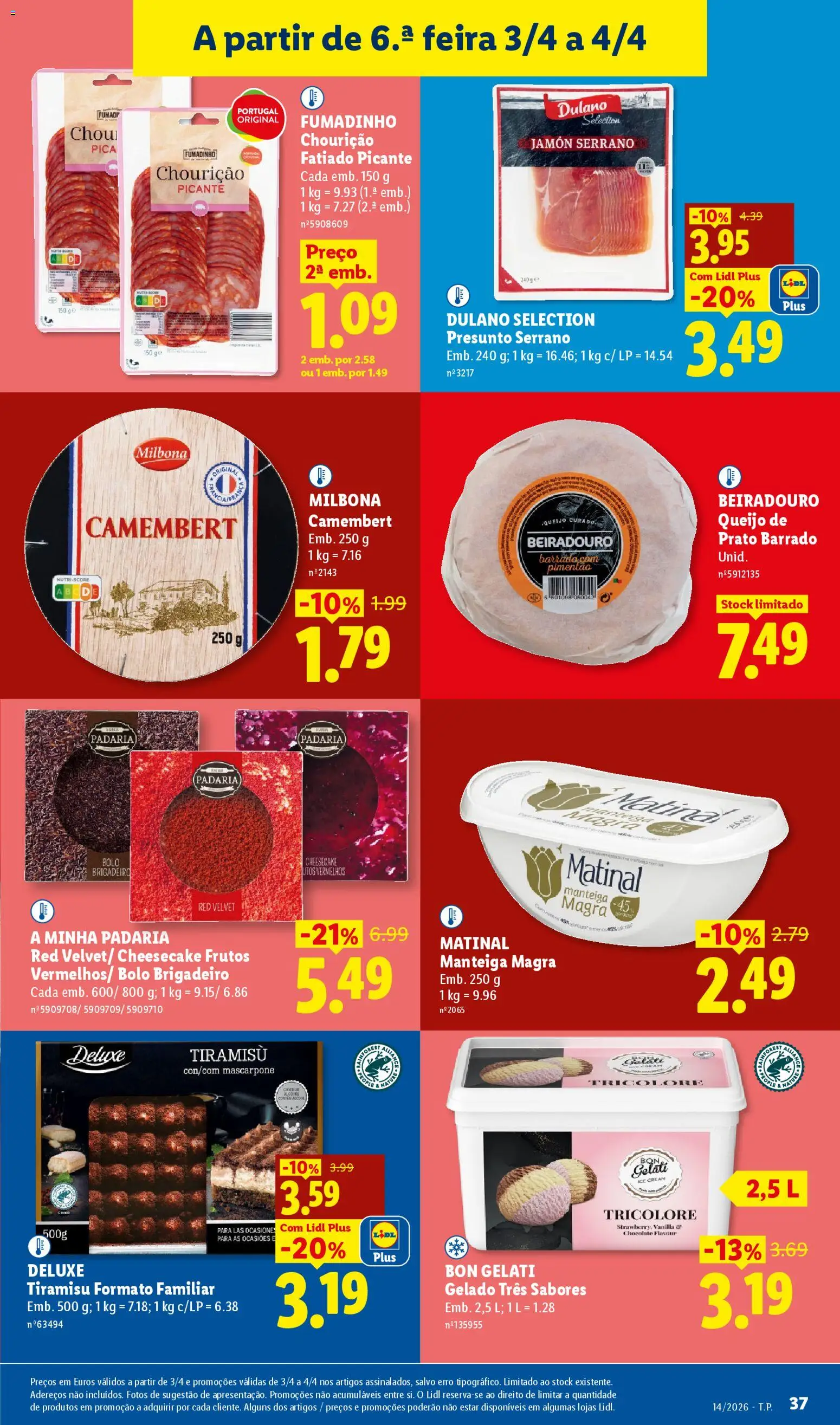 Lidl folheto │ válido de 30.03.2026 | Página: 37 | Produtos: Bolo, Gelado, Queijo, Chocolate