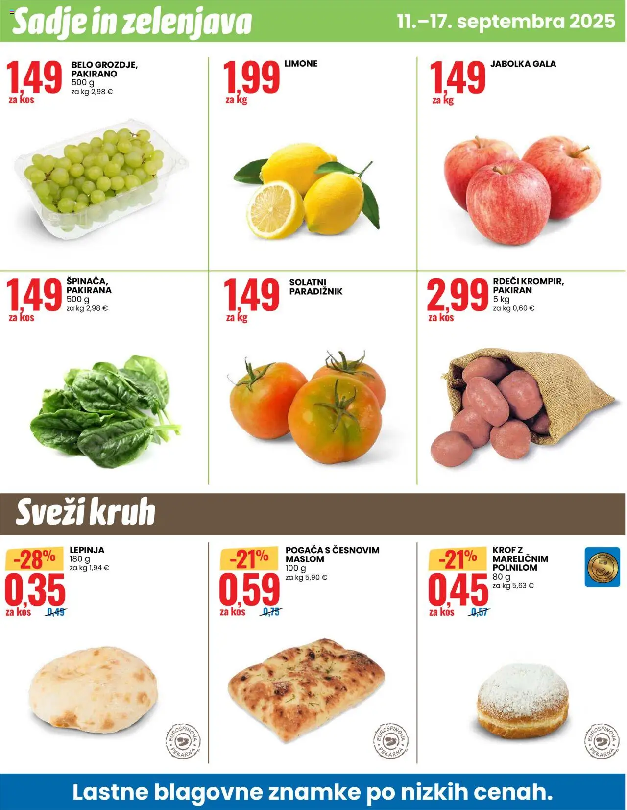 Novi Eurospin katalog ponudbe – veljaven od 11.09.2025 | Stran: 12 | Izdelki: Pekarna, Kos, Paradiznik, Zelenjava