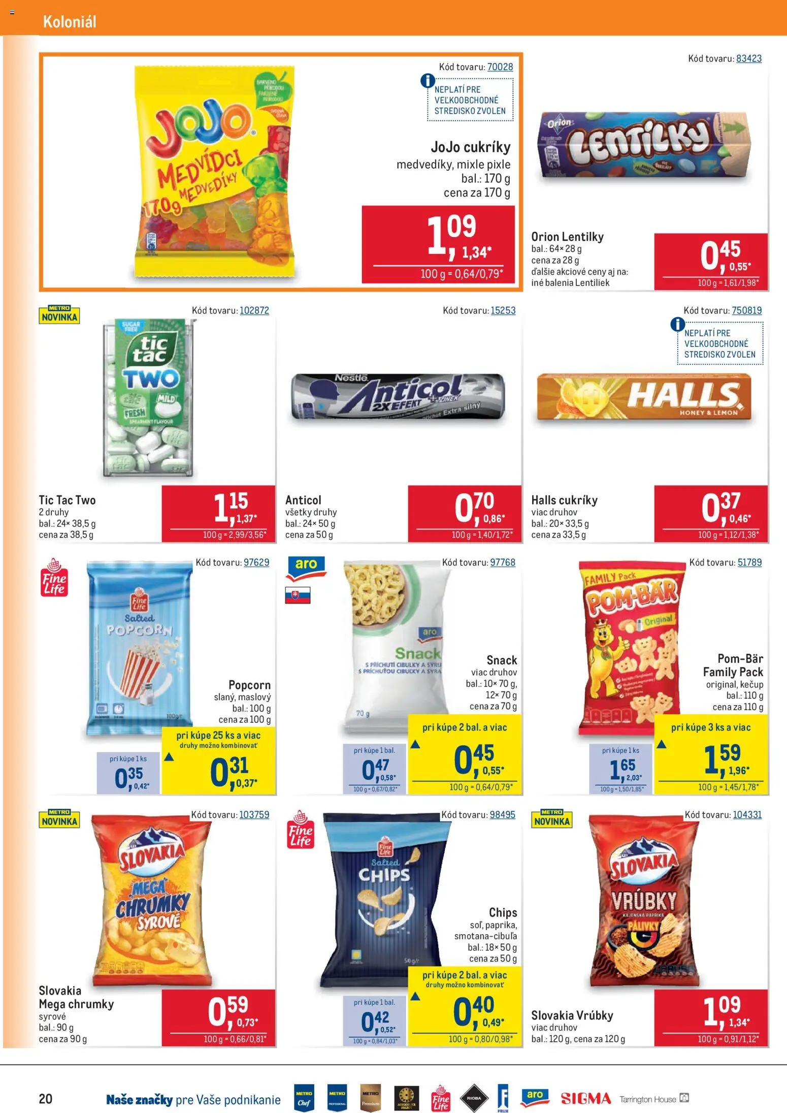 Nové Metro akcie – leták je platný od 02.01.2026 | Strana: 20 | Produkty: Paprika, Cukríky, Kečup