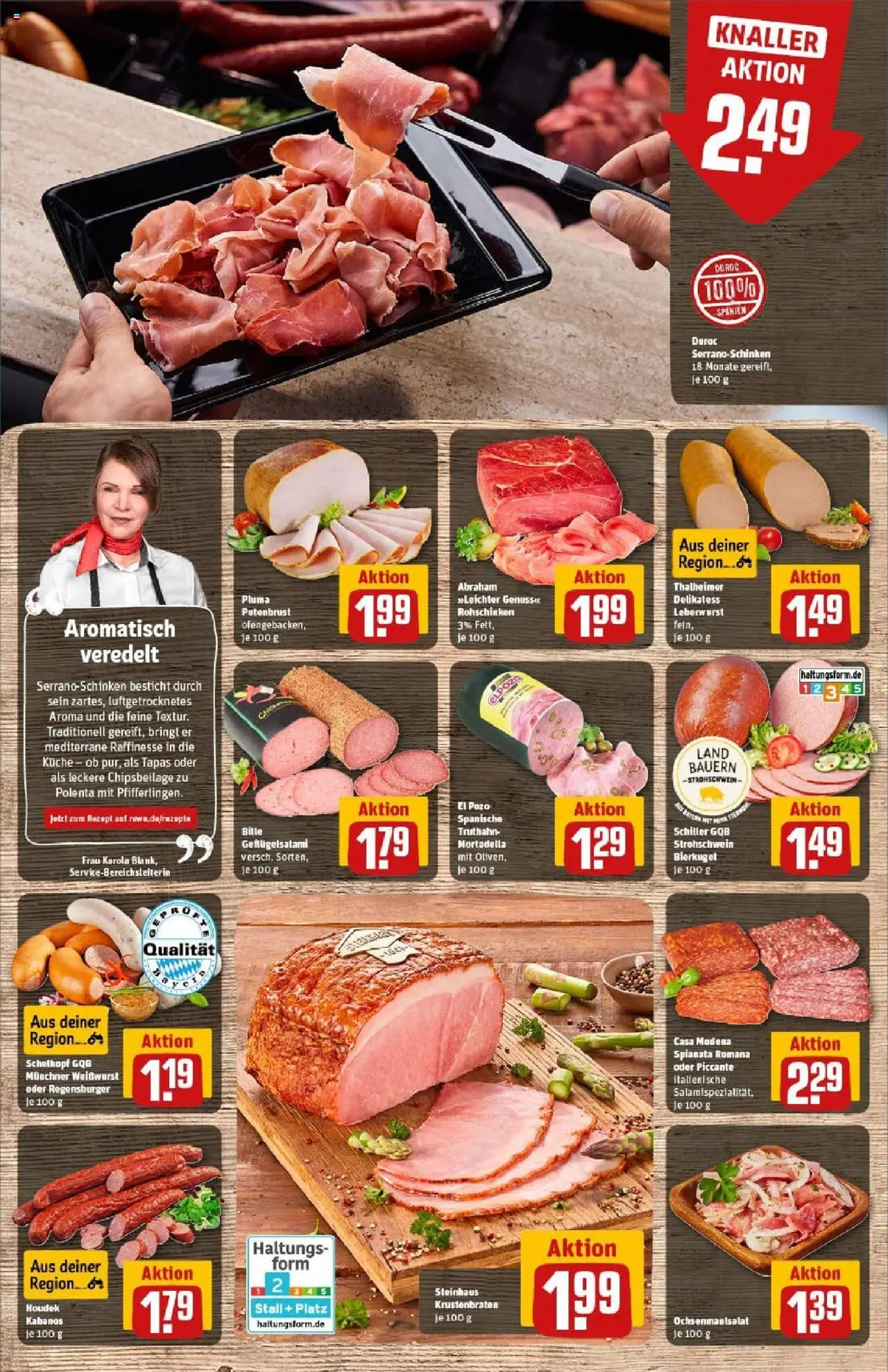 Rewe prospekt Dachau	 - gültig ab dem 13.07.2025 | Seite: 12 | Produkte: Weißwurst, Krustenbraten, Salami, Schinken