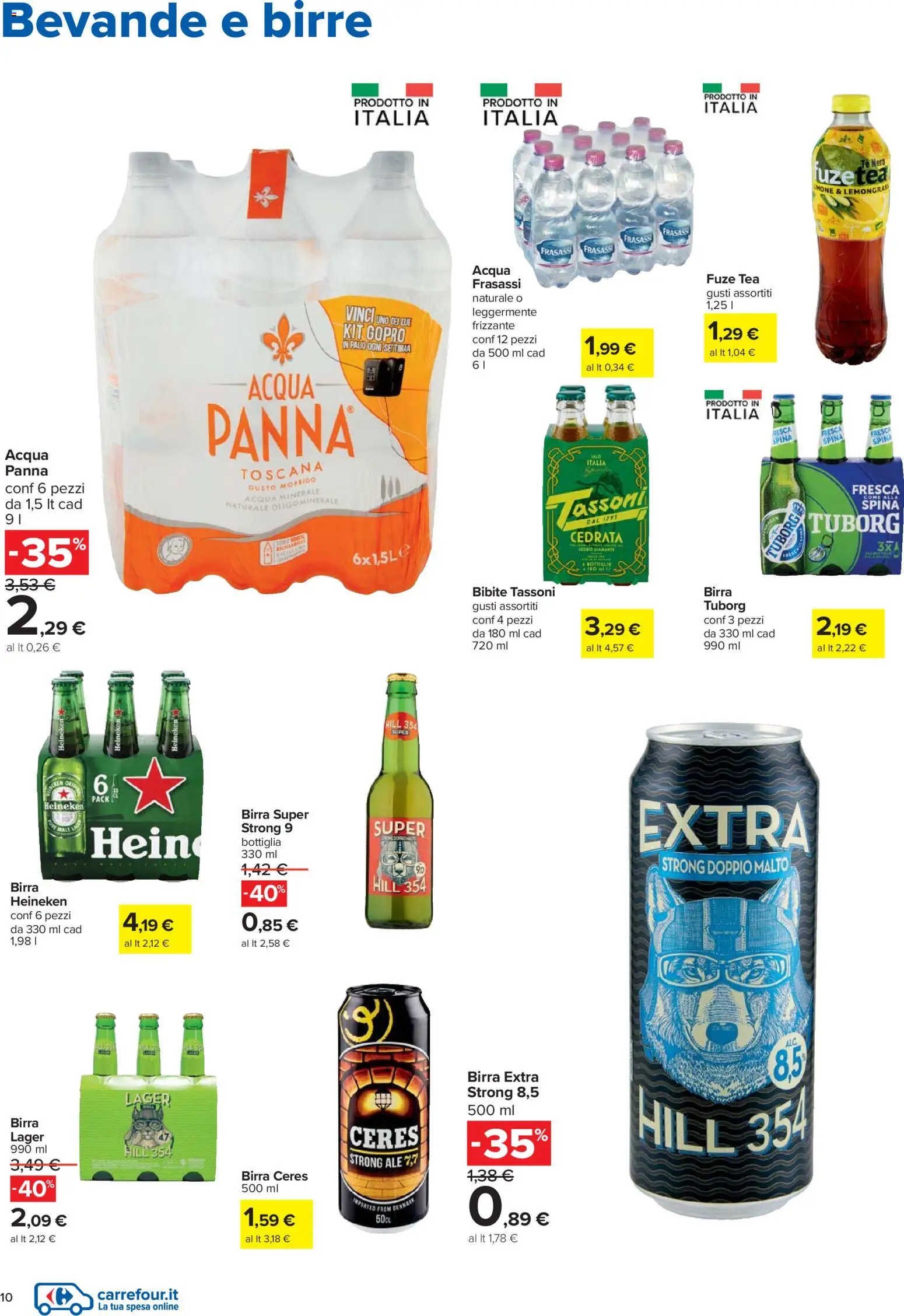 Volantino Carrefour del 27.11.2025 | Pagina: 10 | Prodotti: Birra, Bibite, Heineken, Bottiglia