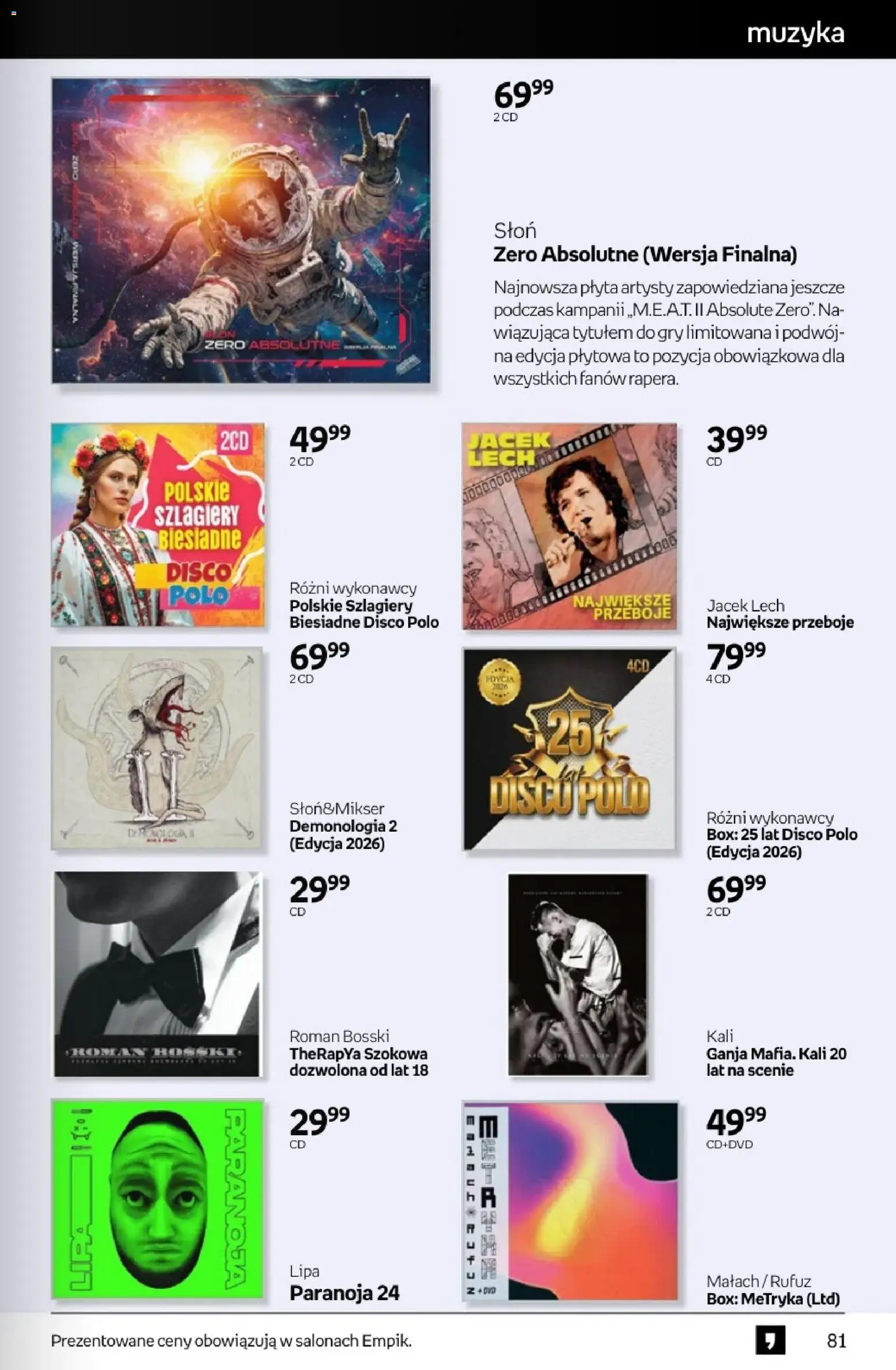 Empik promocje - Tom kultury Muzyka od 11.03.2026 | Strona: 9 | Produkty: Gry
