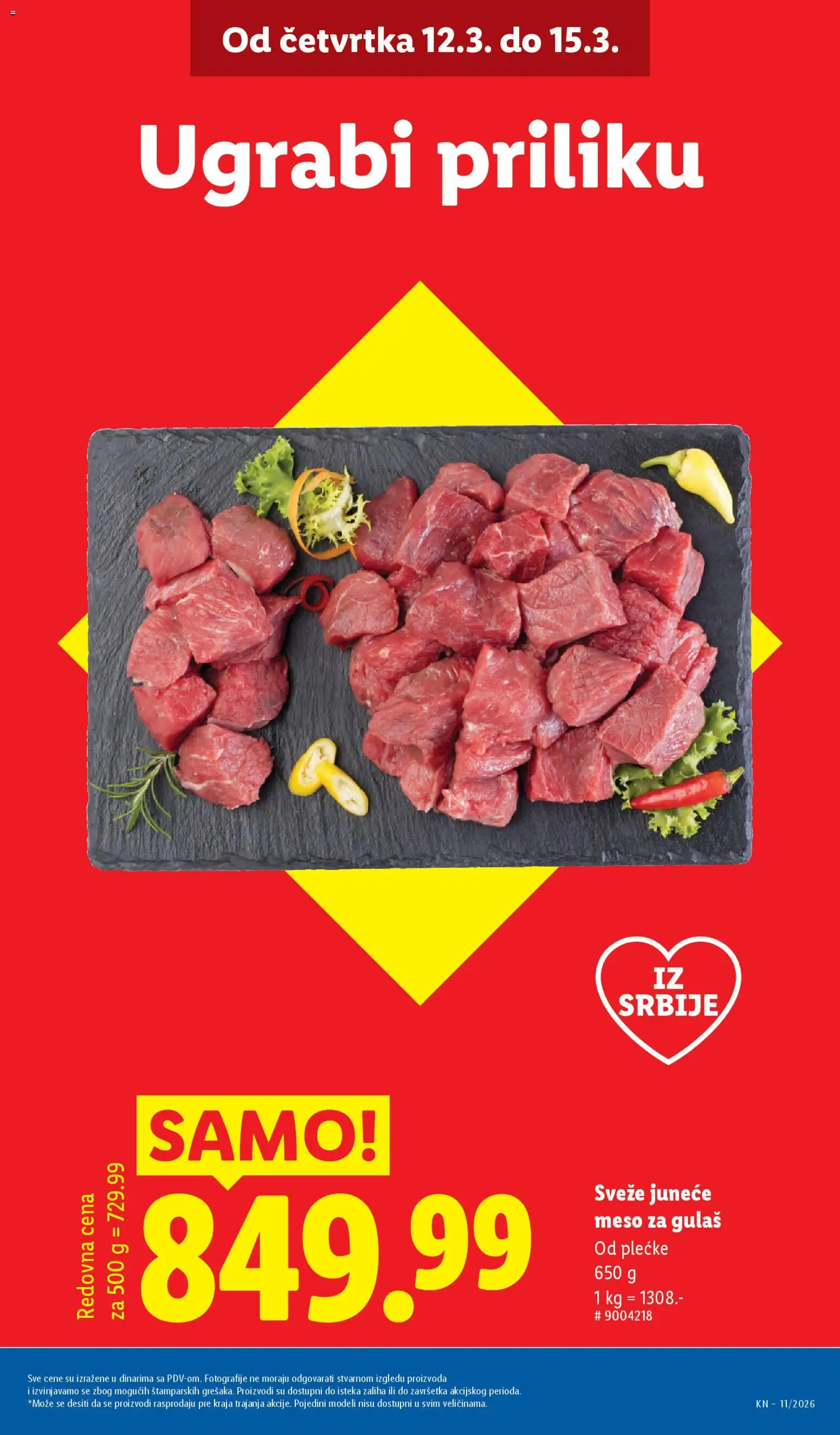 Lidl katalog - važi od 12.03.2026 | Strana: 3 | Proizvode: Juneće meso, Meso za gulaš