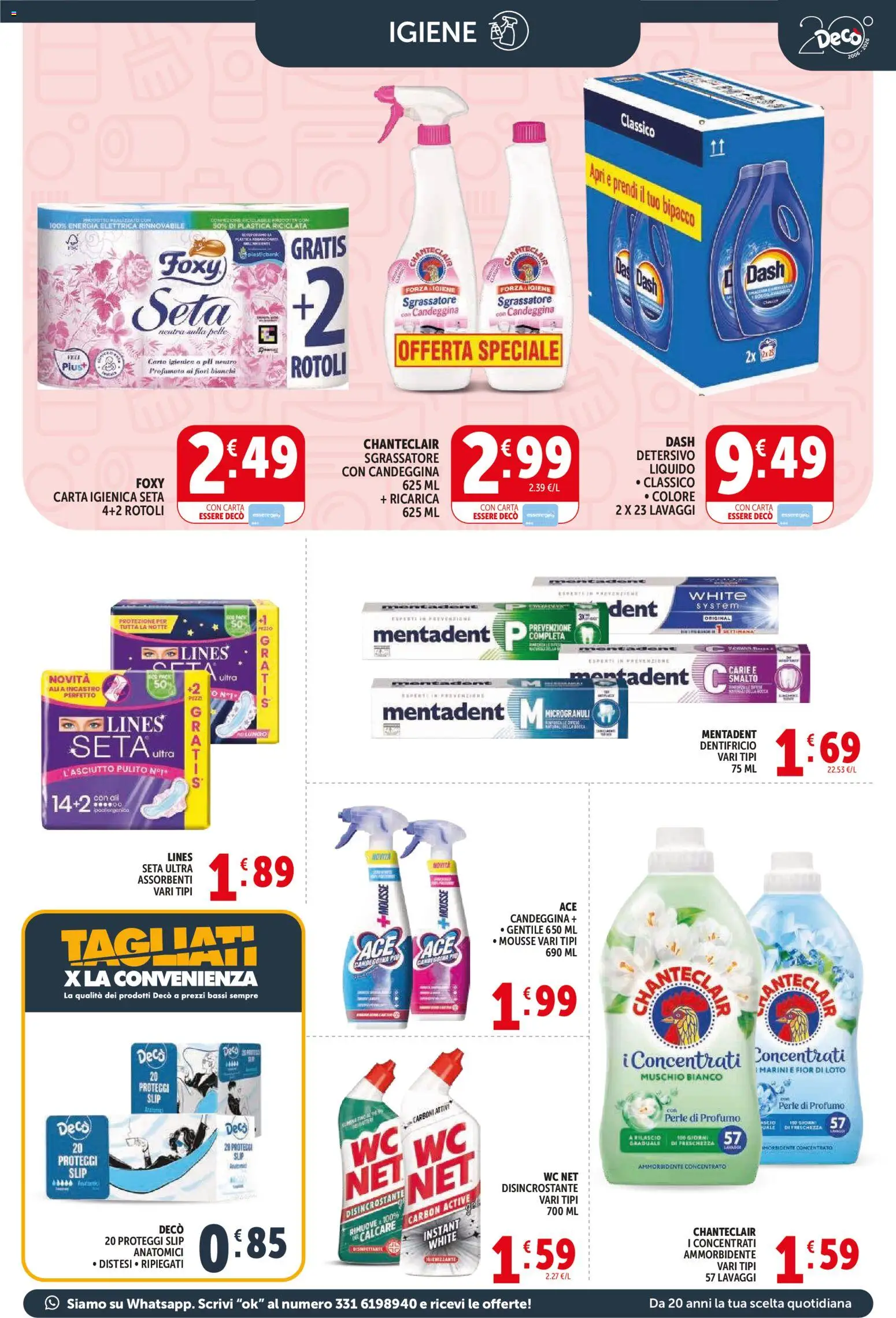 Volantino Decò del 21.04.2026 | Pagina: 11 | Prodotti: Dentifricio, Ammorbidente, Candeggina, Slip