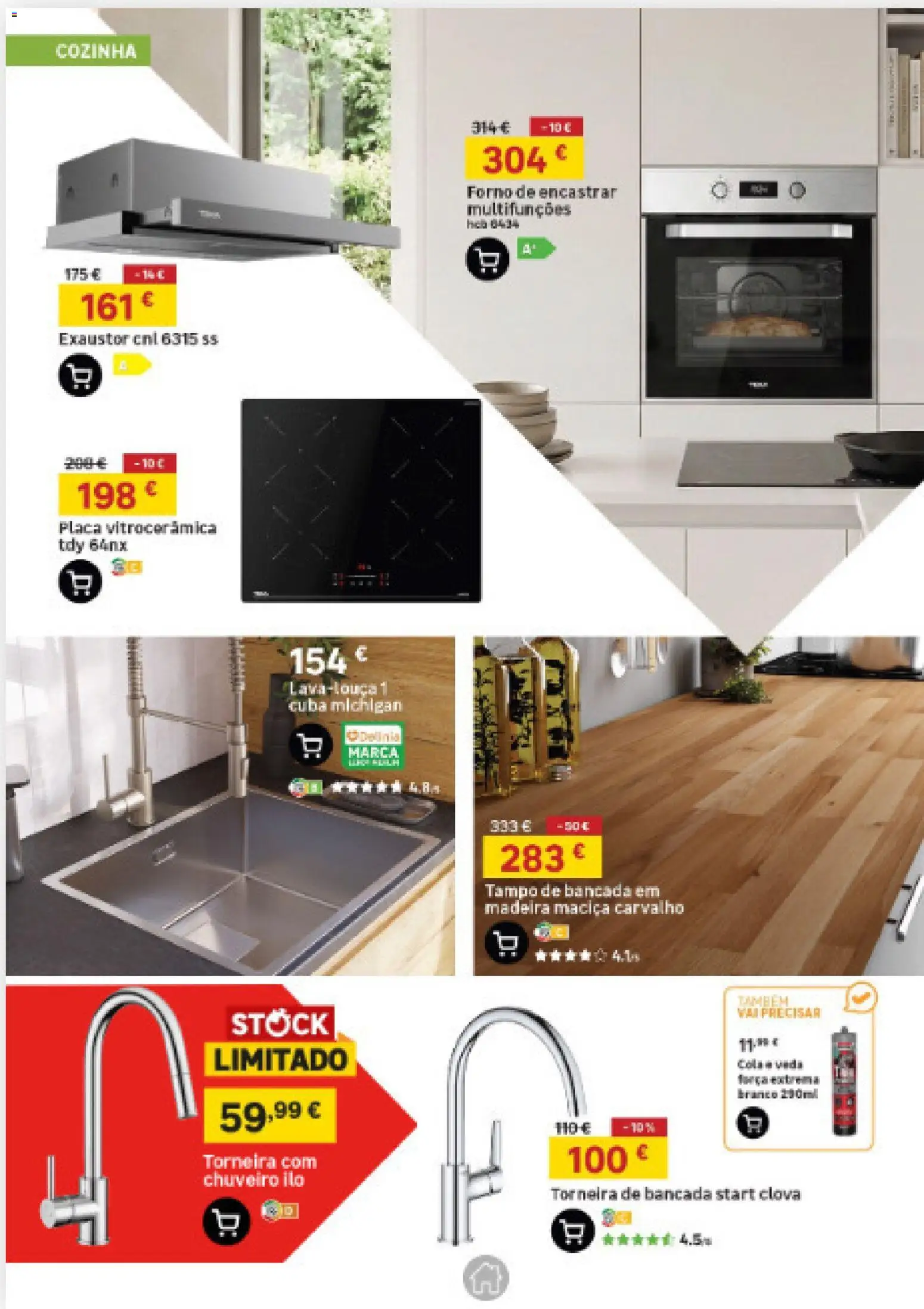 Leroy Merlin Arquipélago da Madeira │ válido de 26.03.2026 | Página: 10 | Produtos: Exaustor, Bancada, Torneira, Chuveiro