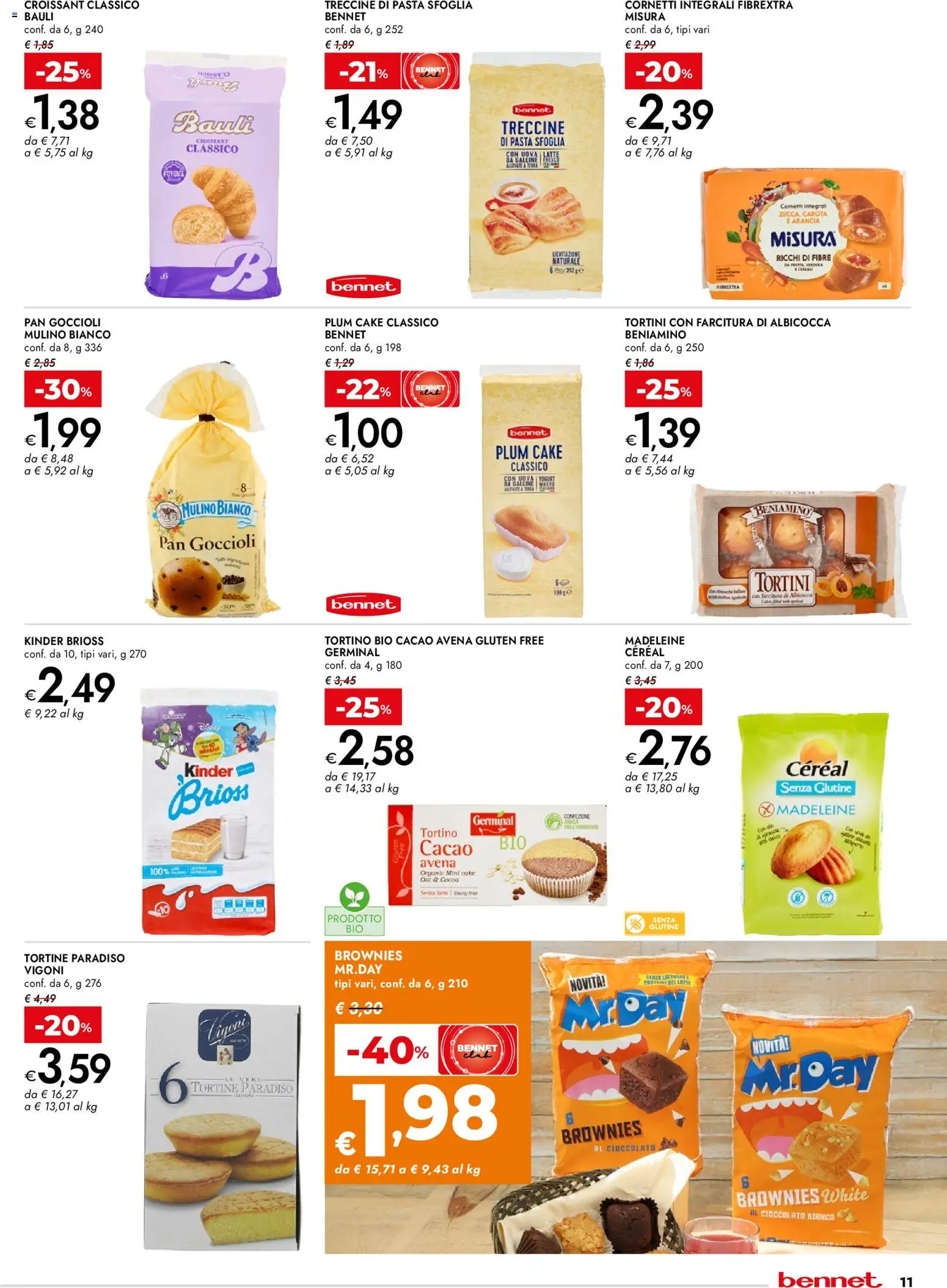 Volantino bennet del 19.02.2026 | Pagina: 11 | Prodotti: Cioccolato, Carota, Arancia, Croissant