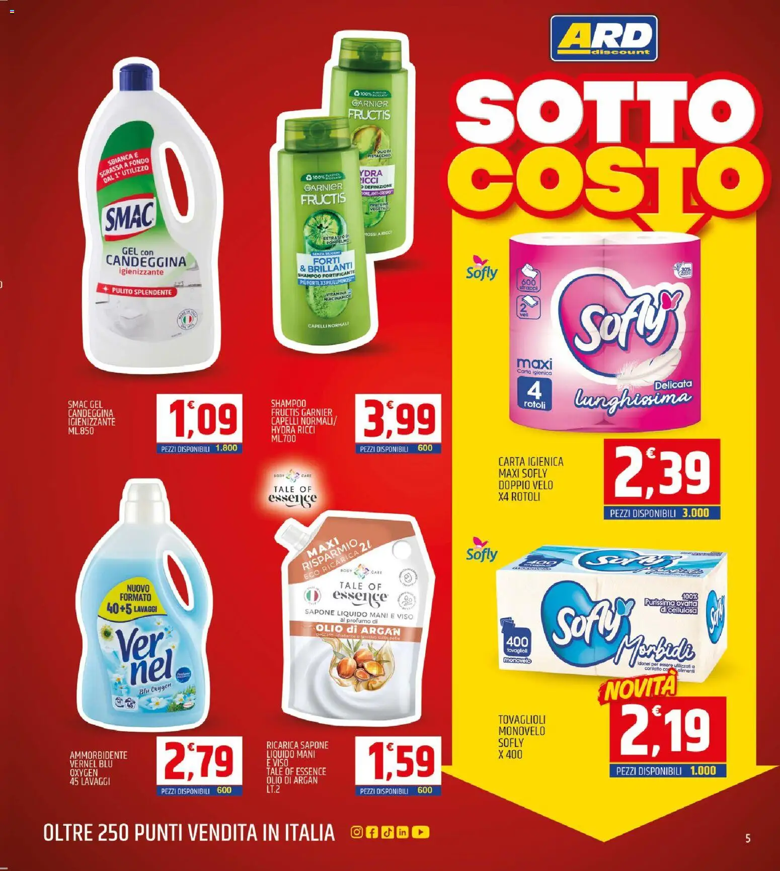 Volantino ARD Discount del 03.11.2025 | Pagina: 5 | Prodotti: Shampoo, Ammorbidente, Pompelmo, Profumo