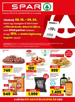 Spar partner Pilisvörösvár szórólap - amely érvényes a következő dátumtól: 18.09.2025