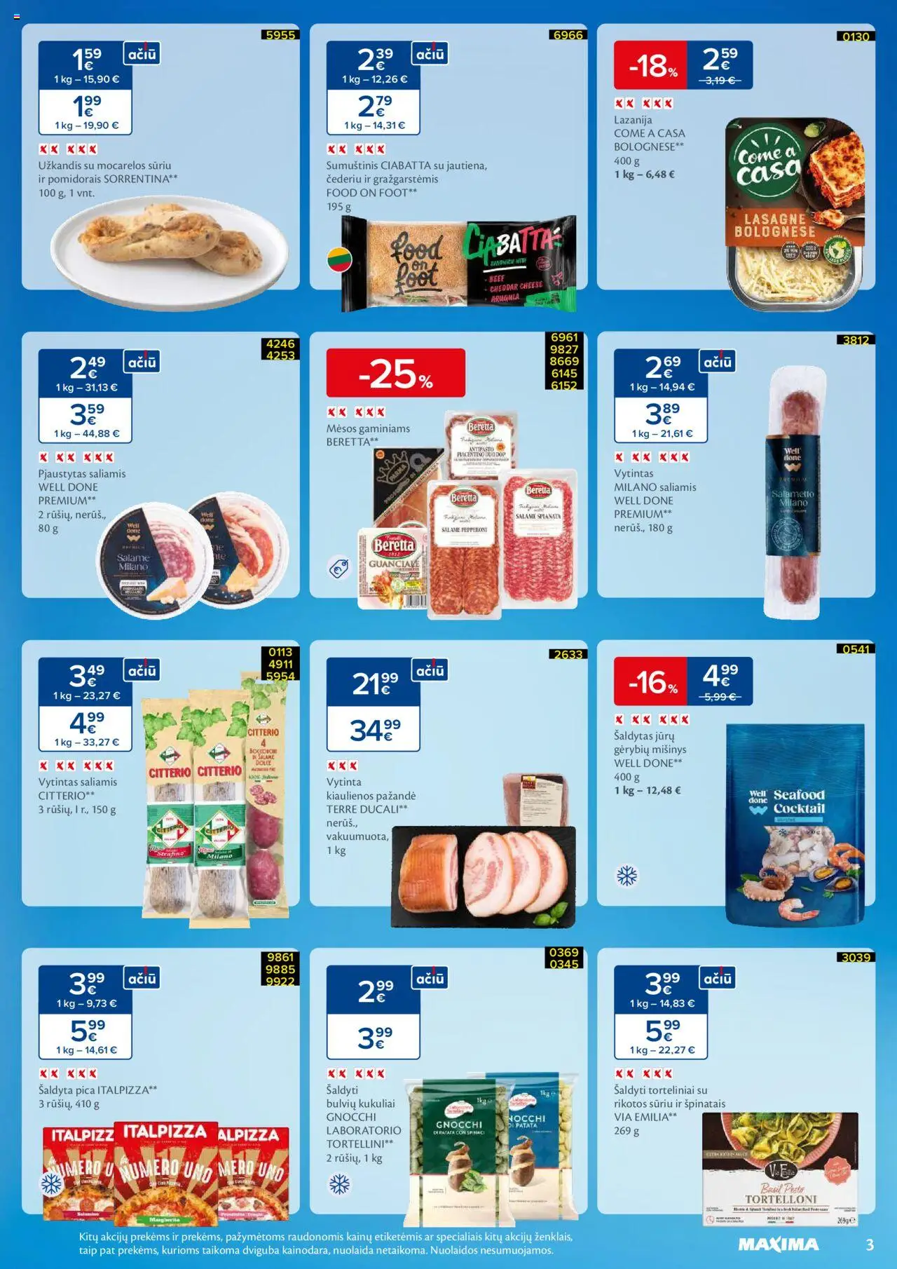 MAXIMA leidinys│galioja nuo 24.06.2025 | Puslapis: 3 | Prekių: Kiaulienos, Sumuštinis, Saliamis, Pica