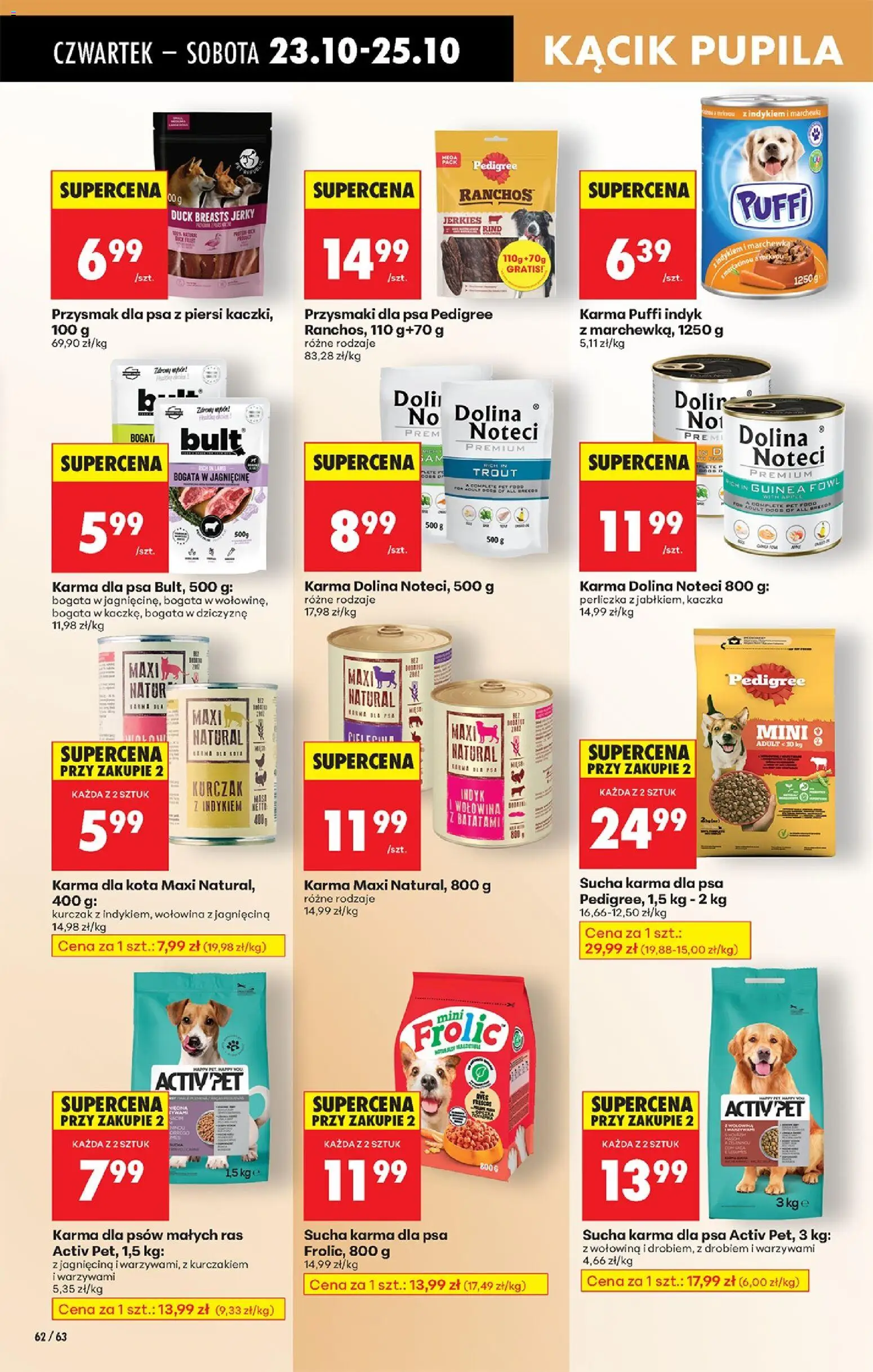 Biedronka gazetka - Oferta w tym tygodniu od 23.10.2025 | Strona: 82 | Produkty: Karma dla kota, Karma dla psa, Przysmaki dla psa, Sucha karma dla psa