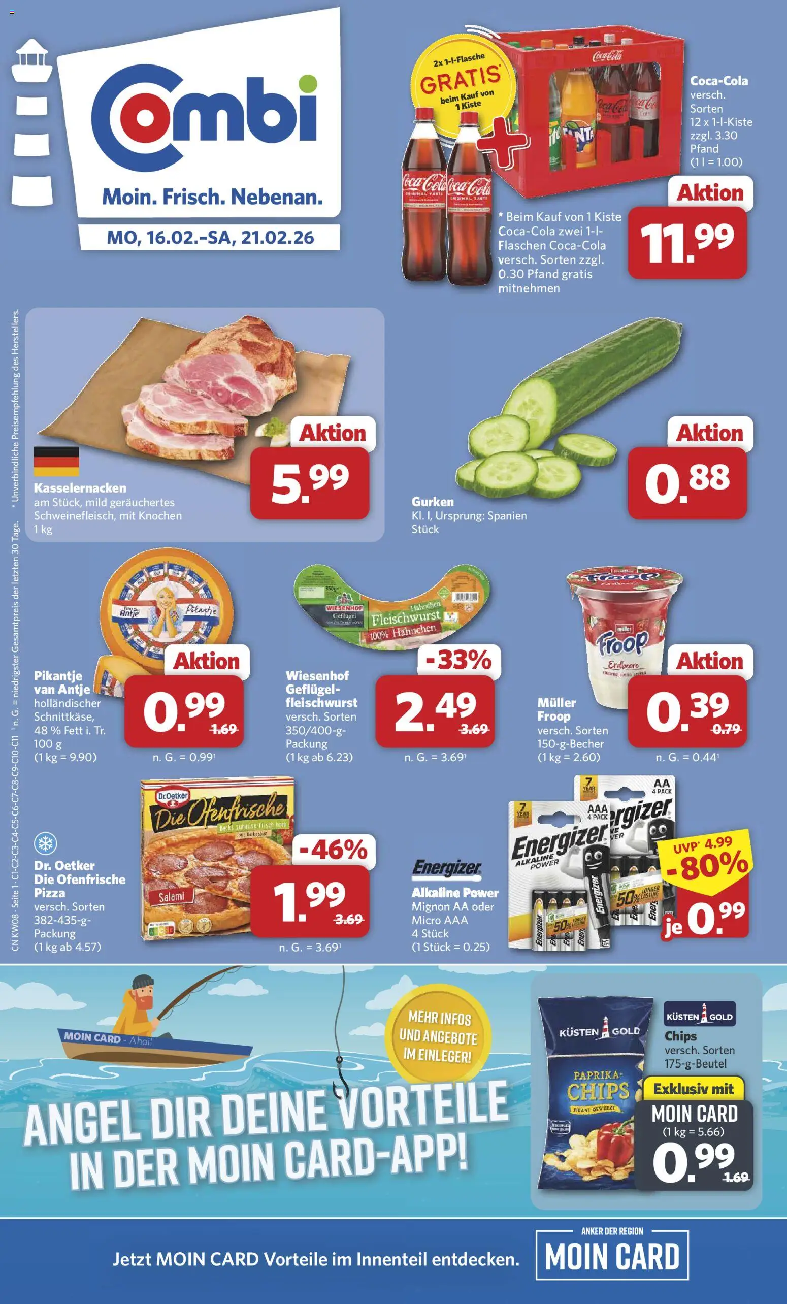 Combi Prospekt 	 – gültig ab 16.02.2026 | Seite: 1 | Produkte: Froop, Hahnchen, Salami, Gurken