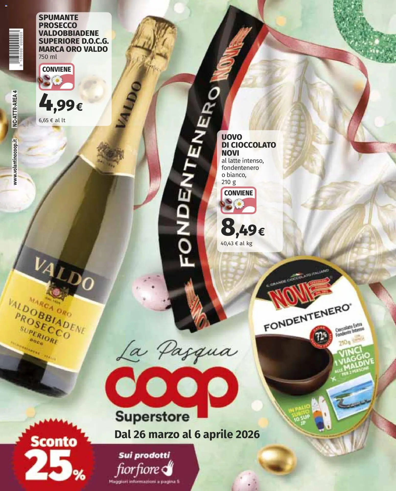 Volantino COOP del 26.03.2026 | Pagina: 1 | Prodotti: Cioccolato, Prosecco, Latte, Spumante