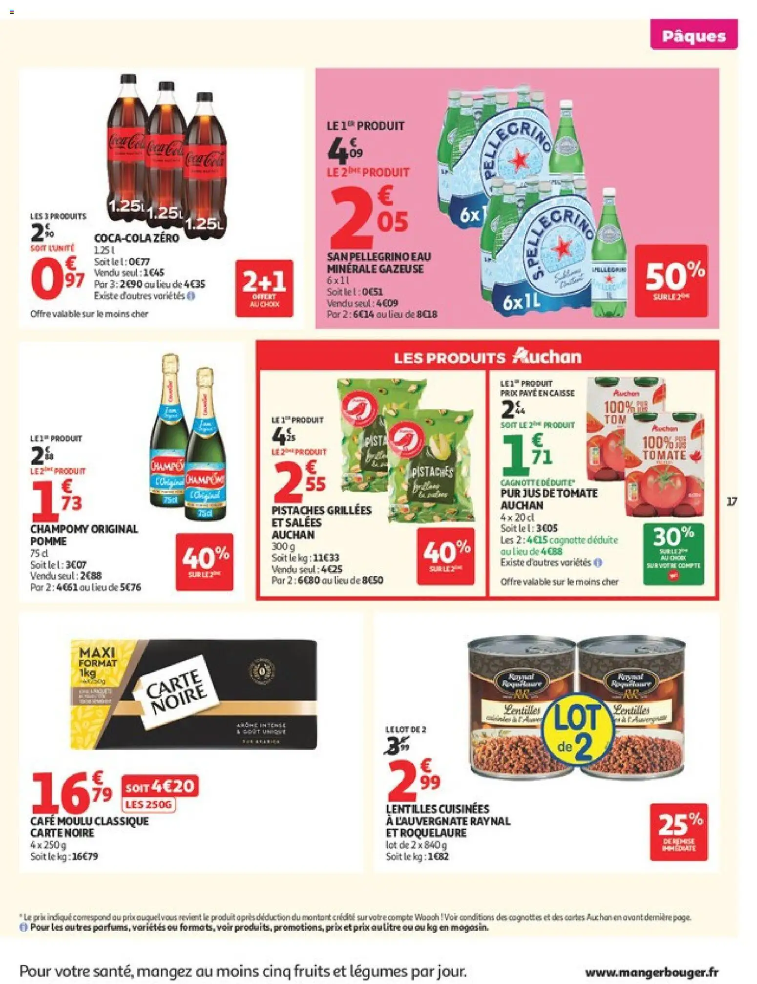 {H1} | Page: 17 | Produits: Pomme, Champomy, Café, Jus