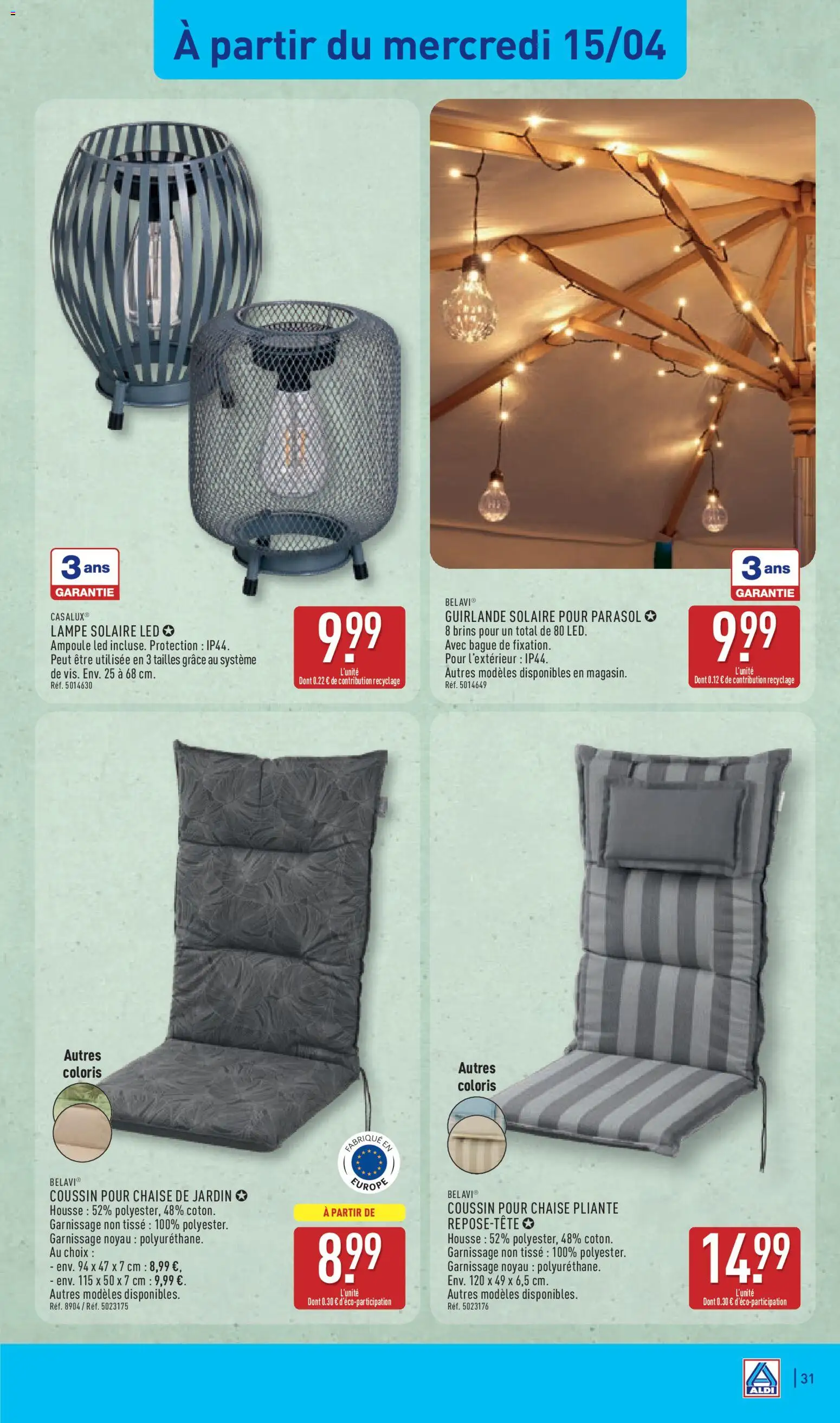 {H1} | Page: 33 | Produits: Coton, Chaise pliante, Lampe, Parasol