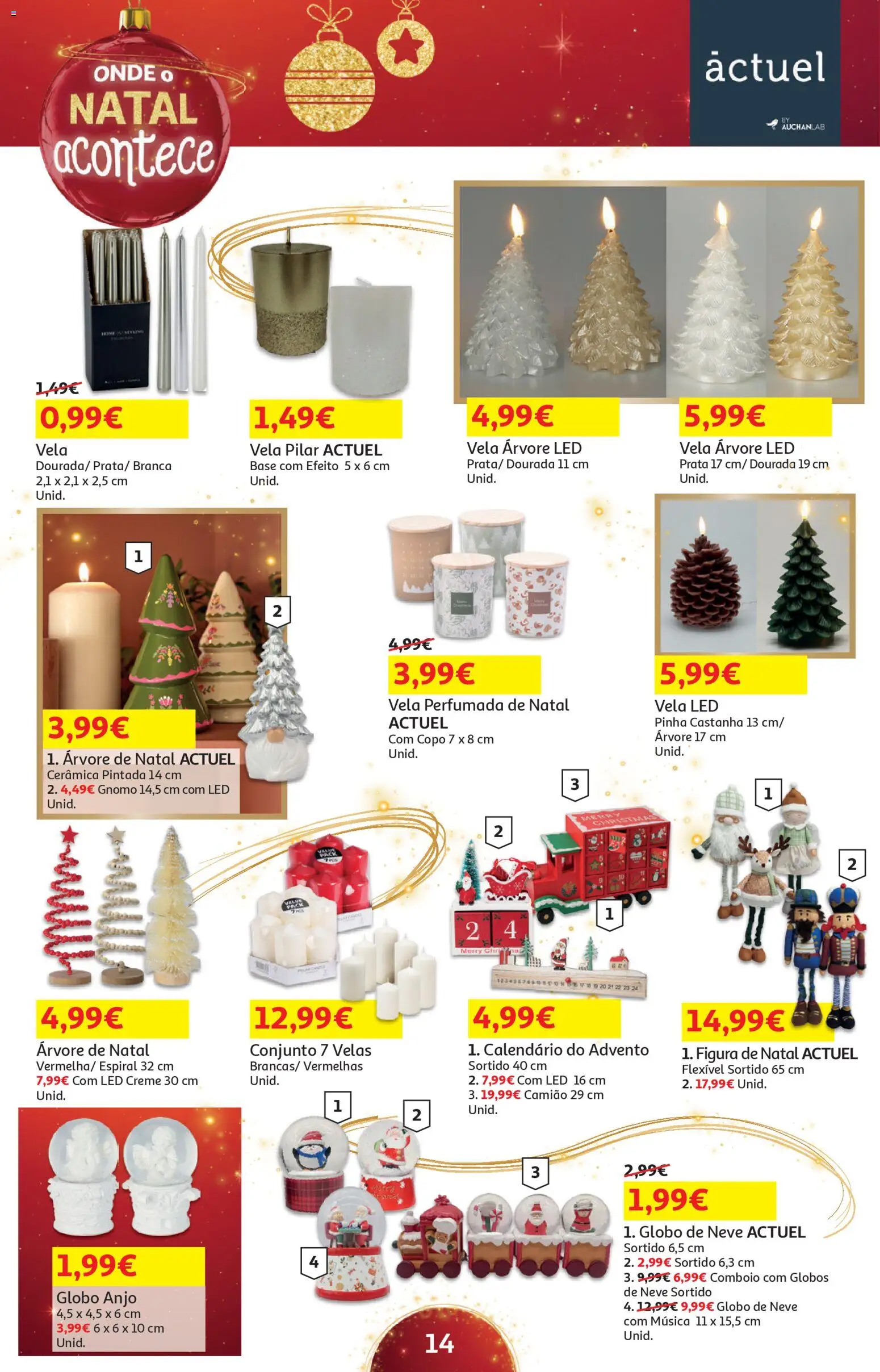 Auchan - Presentes │ válido de 18.11.2025 | Página: 14 | Produtos: Dourada, Árvore de natal, Creme, Velas