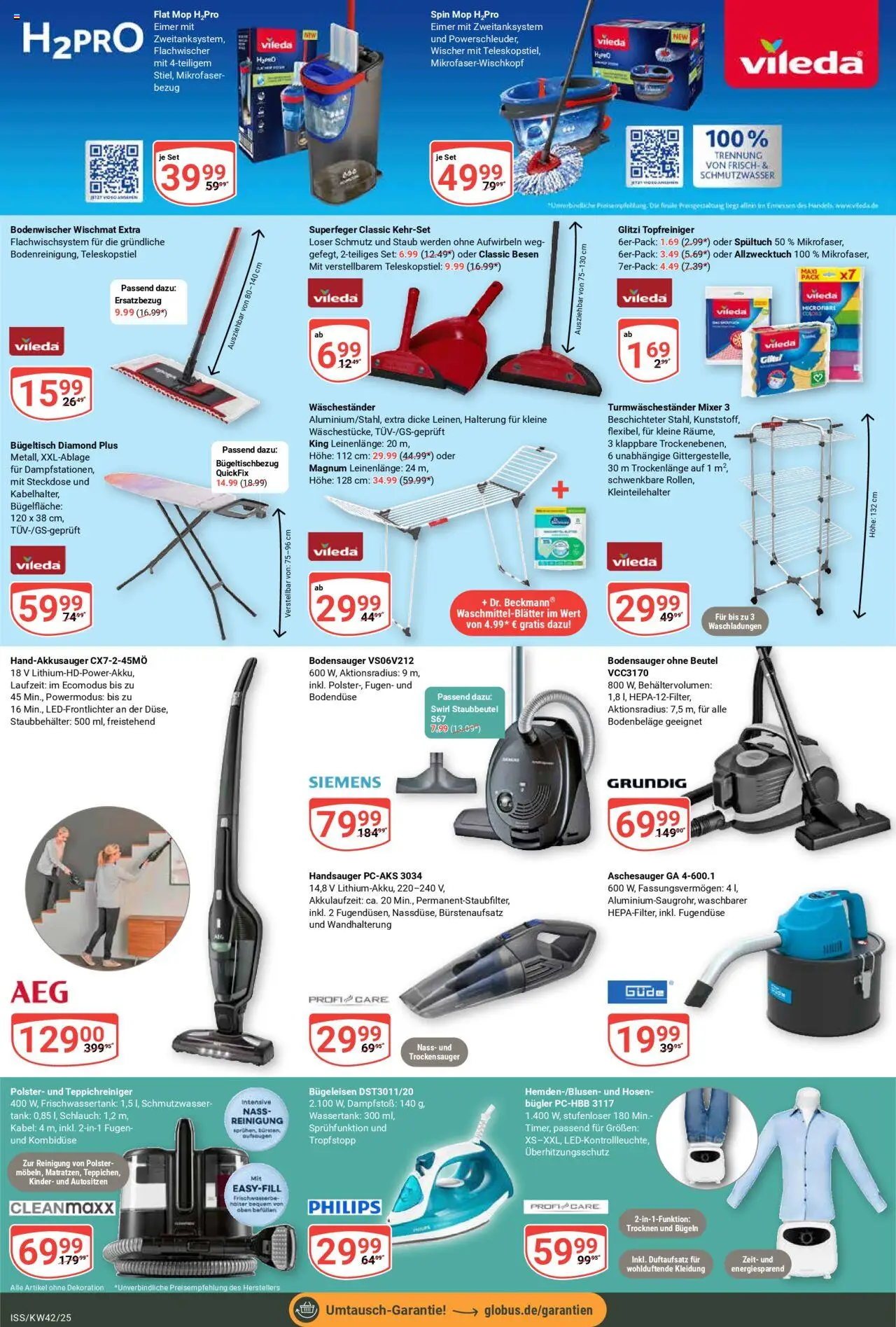 Globus Prospekt 	 – gültig ab 13.10.2025 | Seite: 21 | Produkte: Kabel, Siemens, Bügeleisen, Mixer