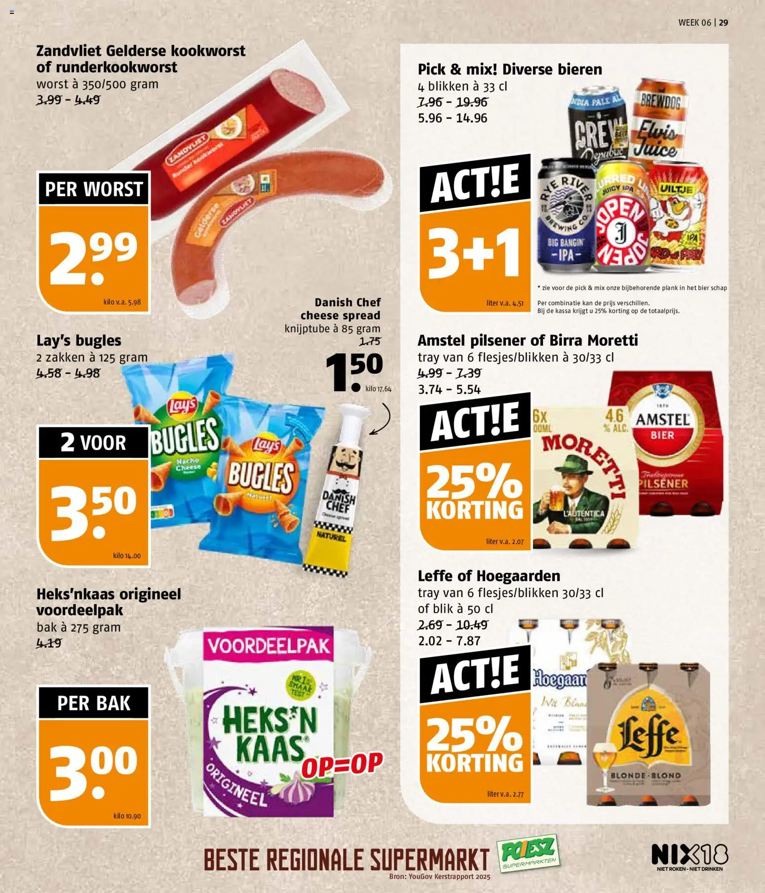 {H1} | Pagina: 29 | Producten: Bier, Kan, Worst, Plank