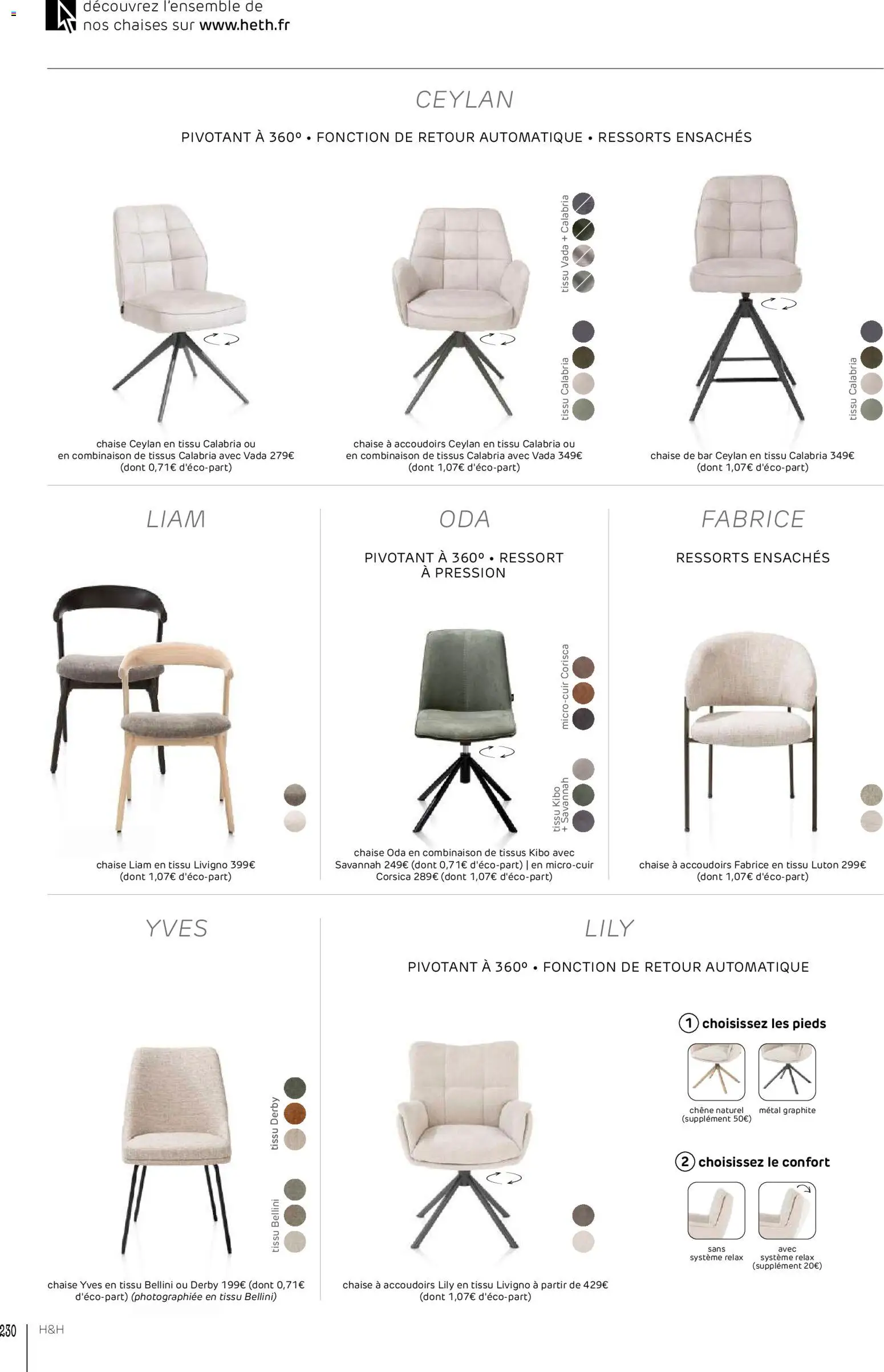 {H1} | Page: 230 | Produits: Chaise, Combinaison, Chaise de bar