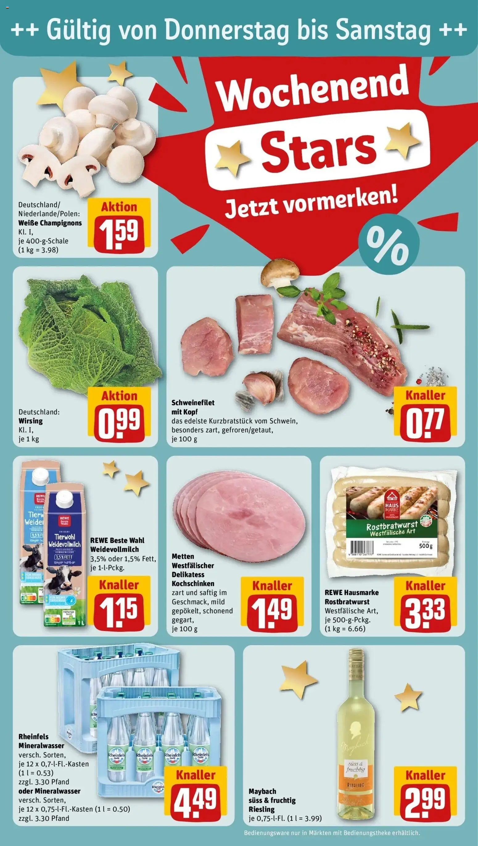 Rewe Prospekt Münster	 – gültig ab 02.03.2026 | Seite: 26 | Produkte: Mineralwasser, Schweinefilet, Champignons