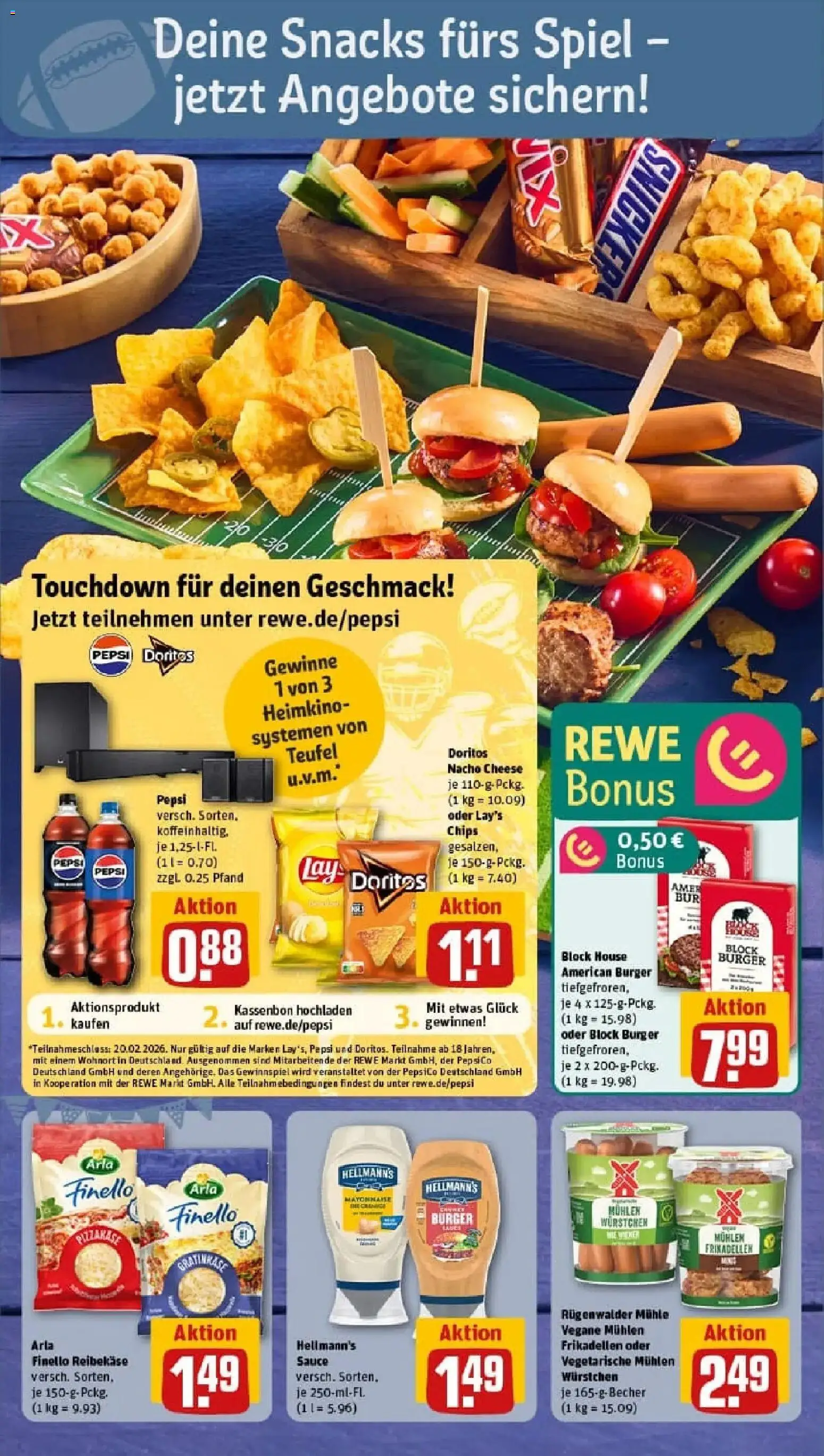 Rewe prospekt Dortmund	 – gültig ab 02.02.2026 | Seite: 18 | Produkte: Mühle, Heimkino, Pepsi, Reibekase