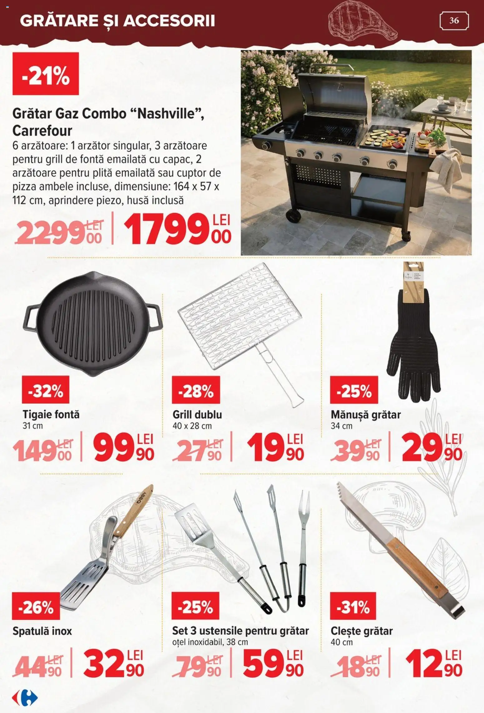 Noul catalog Carrefour – valabil de la 15.04.2026 | Pagină: 36 | Produse: Cuptor, Plită, Grill, Pizza