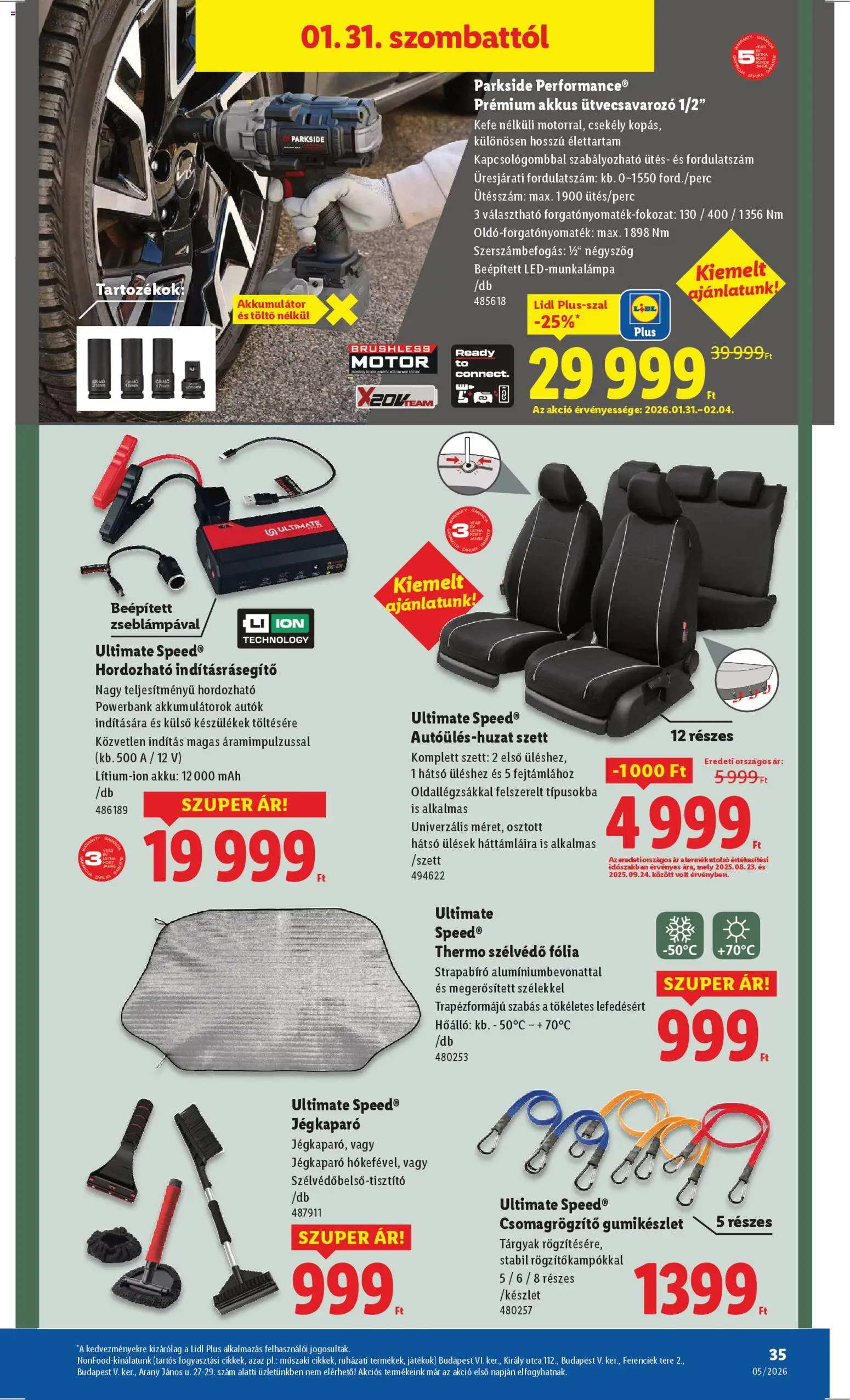 Lidl akciós ujság - amely érvényes a következő dátumtól: 29.01.2026 | Oldal: 35 | Termékek: Parkside, Powerbank, Töltő, Kefe