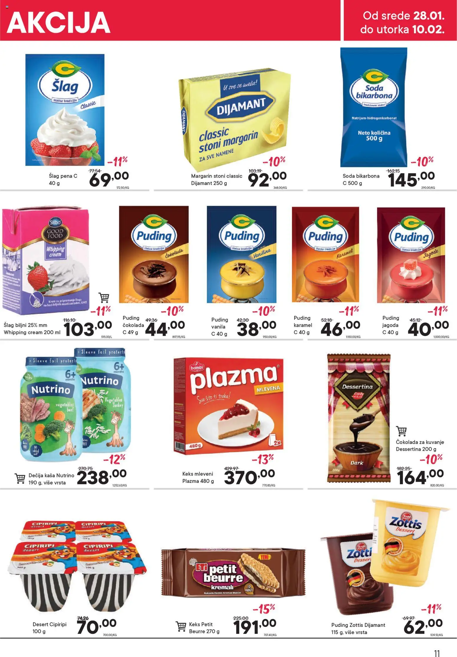 PerSu katalog - važi od 28.01.2026 | Strana: 11 | Proizvode: Keks, Puding, Margarin, Čokolada