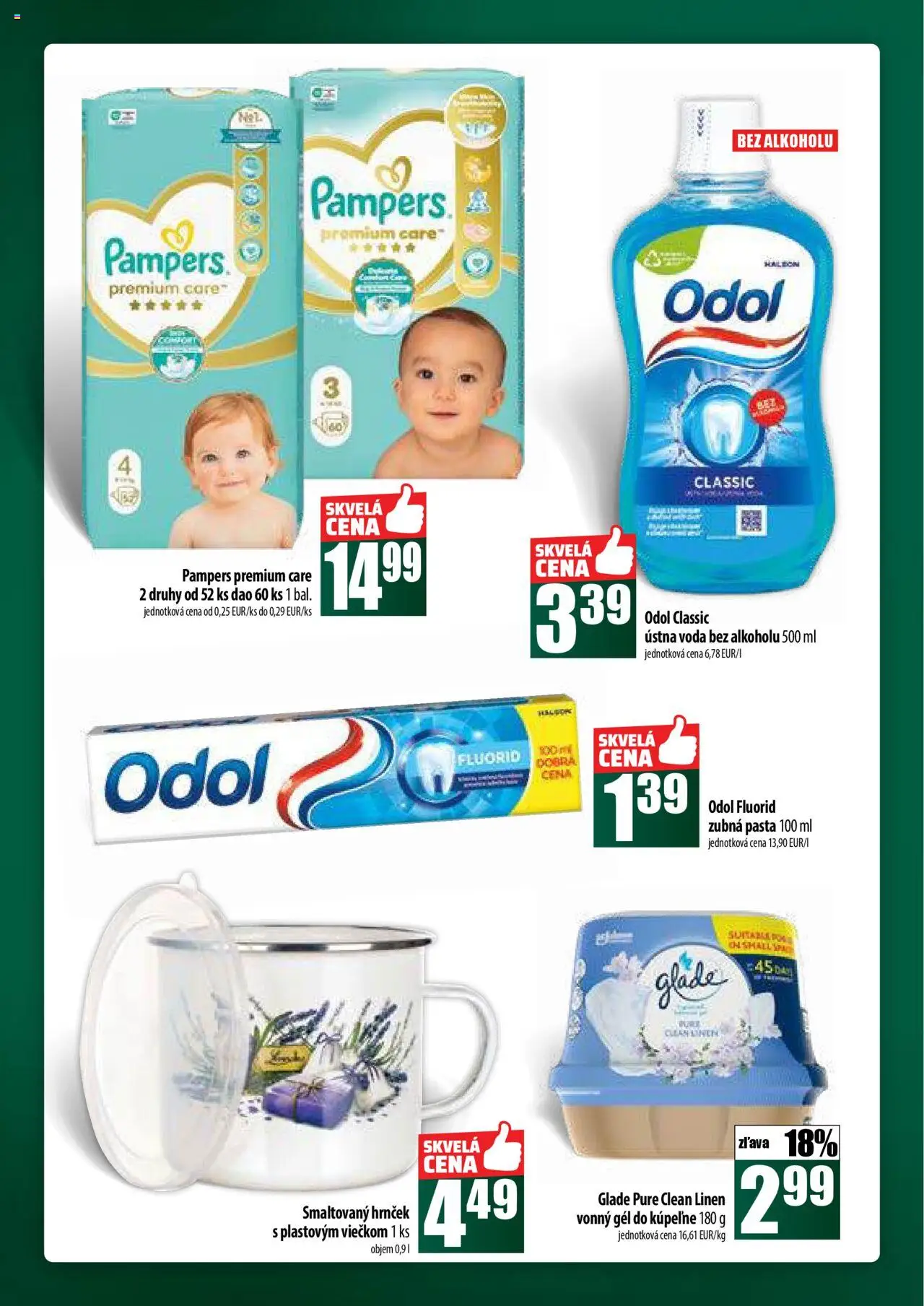 COOP Jednota široká ponuka │ platný od 24.07.2025 | Strana: 54 | Produkty: Zubná pasta, Ústna voda, Voda, Pampers