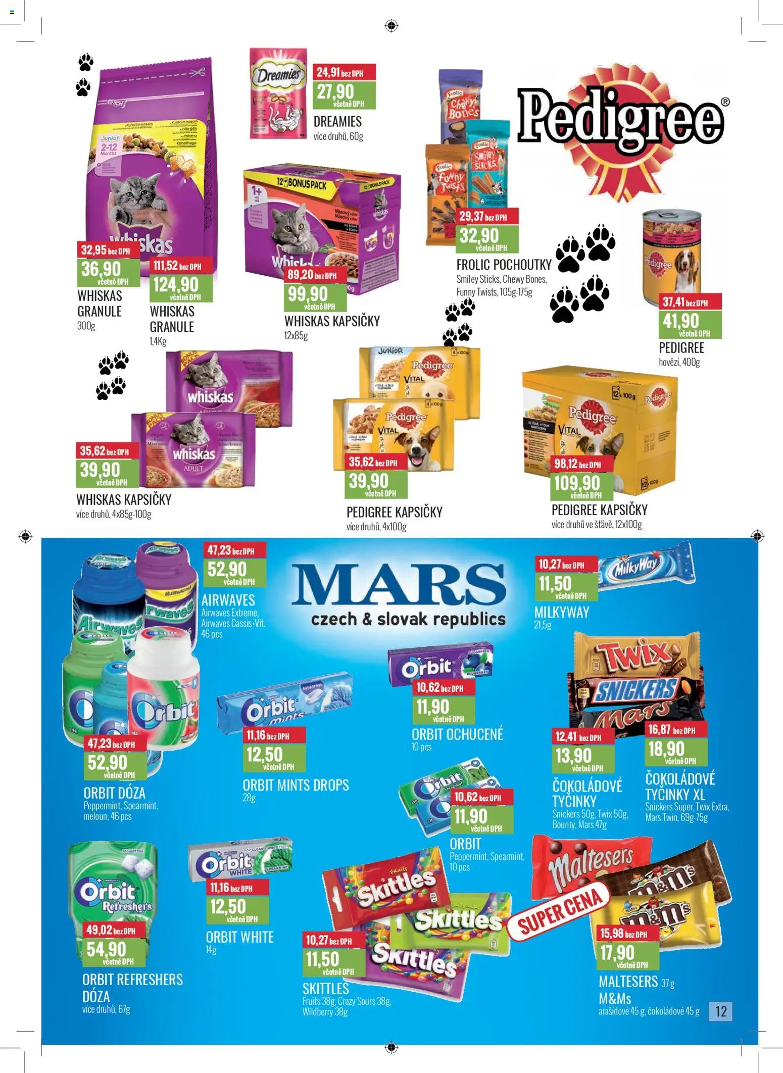 Ratio leták od 01.01.2026 | Strana: 13 | Produkty: Whiskas, Granule, Skittles, Pedigree kapsičky
