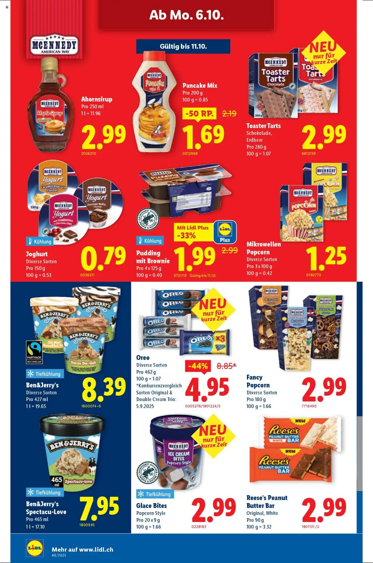 Lidl Aktionen – gültig ab 02.10.2025 | Seite: 28 | Produkte: Toaster, Glace, Butter, Joghurt