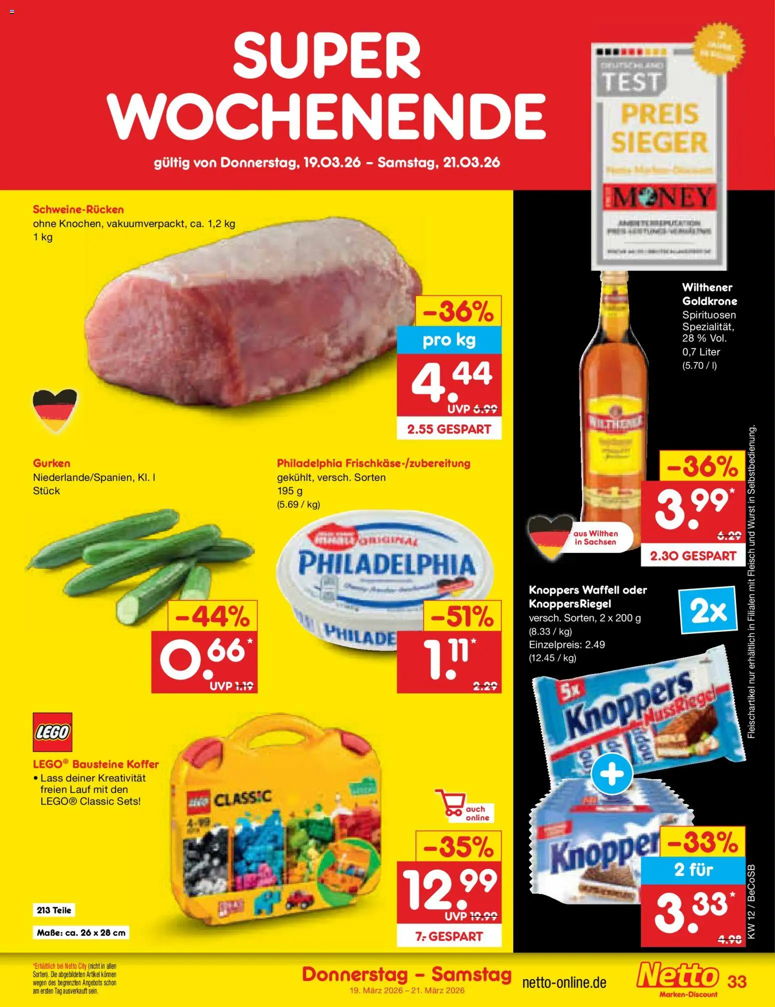 Netto Marken-Discount Prospekt 	 – gültig ab 16.03.2026 | Seite: 53 | Produkte: Schweinerucken, Koffer, Fleisch, Gurken