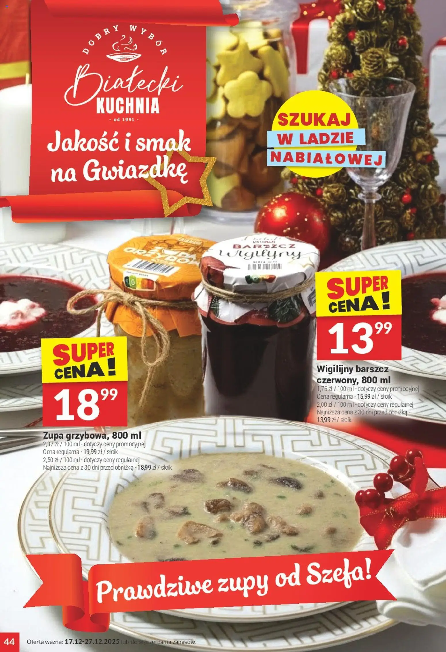 Twój Market Gazetka od 17.12.2025 | Strona: 44 | Produkty: Barszcz, Zupa