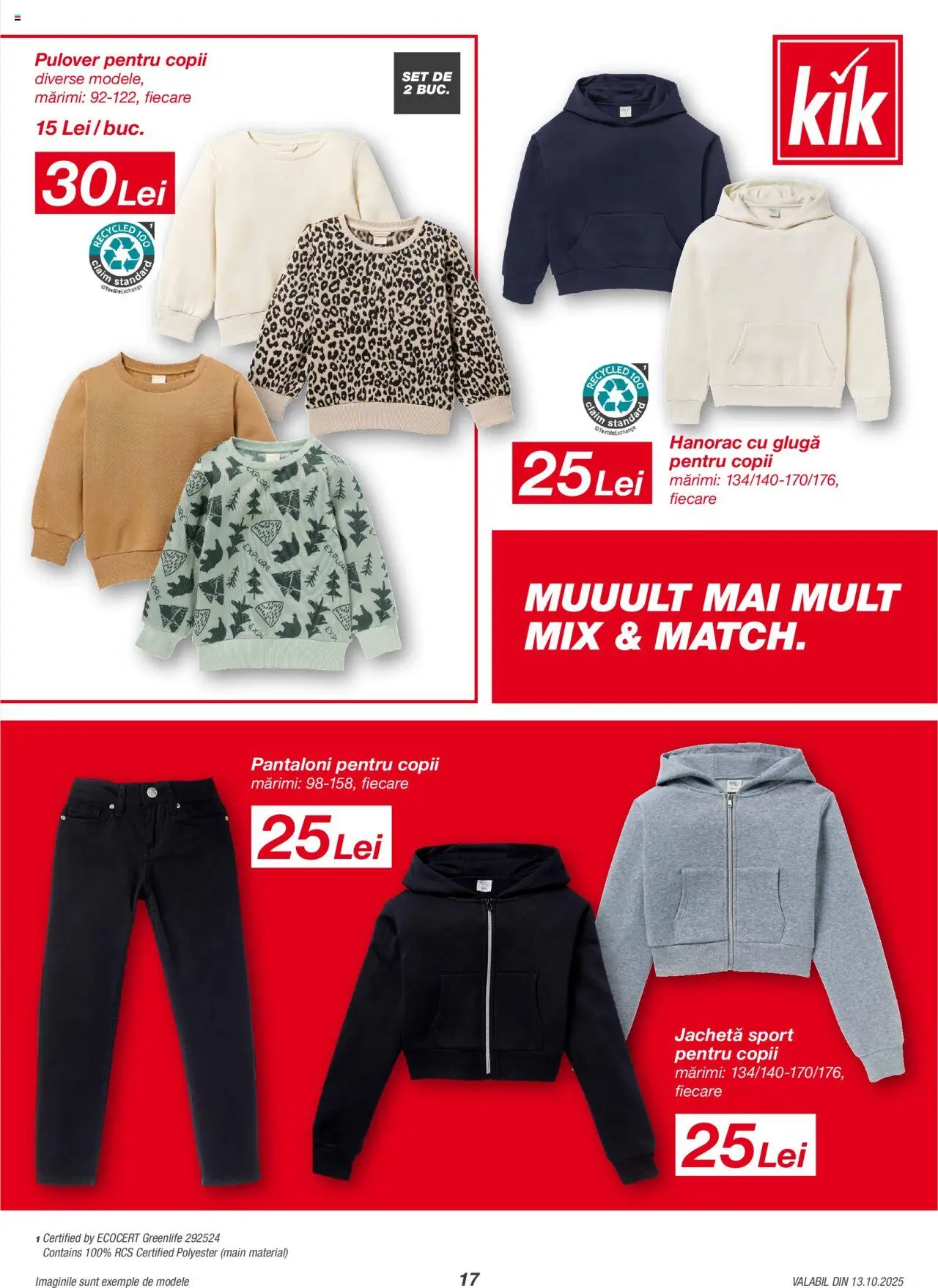 Noul catalog Kik – valabil de la 13.10.2025 | Pagină: 17 | Produse: Jachetă, Pulover, Hanorac cu glugă, Keşe