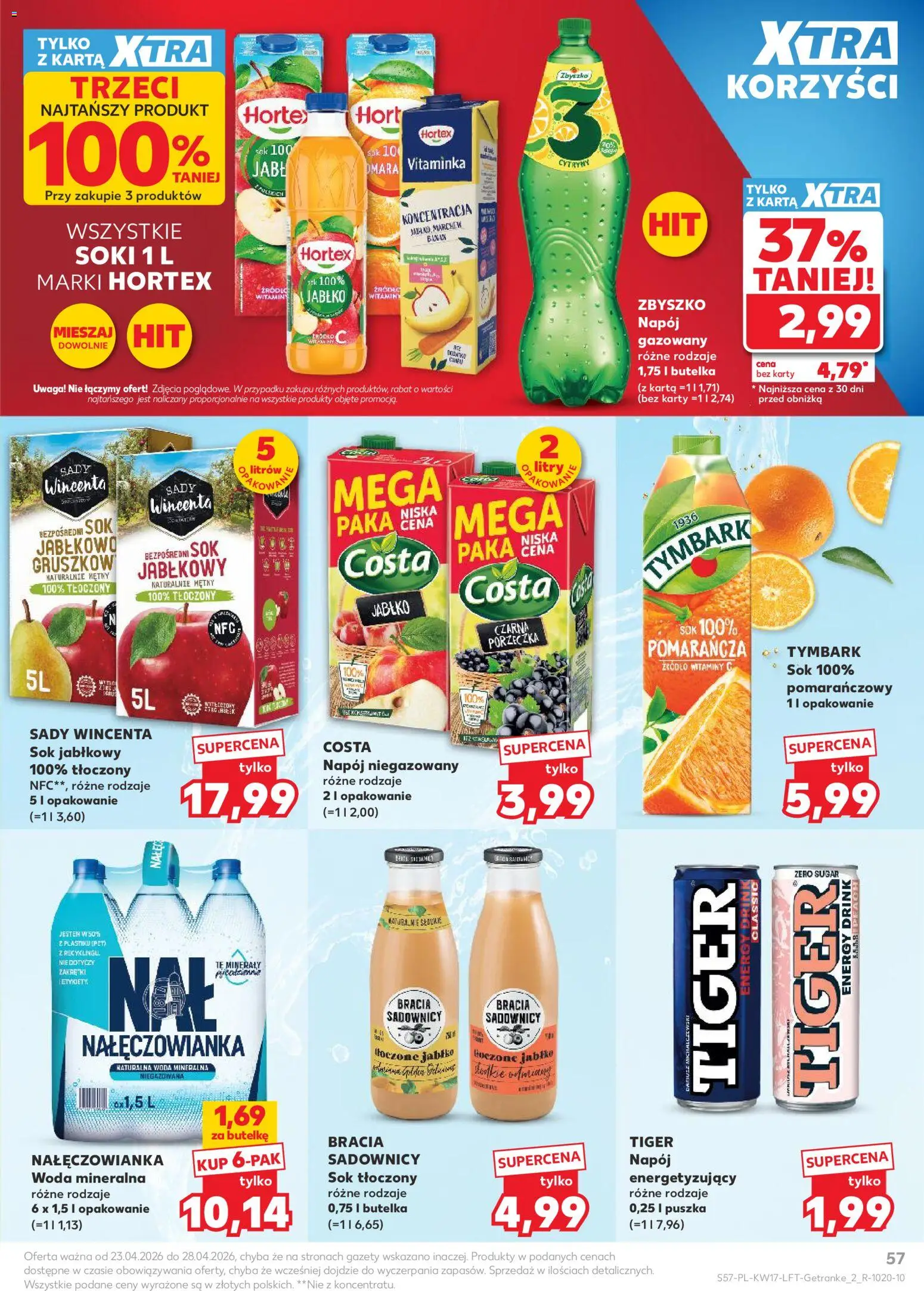 Kaufland gazetka od 23.04.2026 | Strona: 57 | Produkty: Karta, Soki, Cytryny, Woda