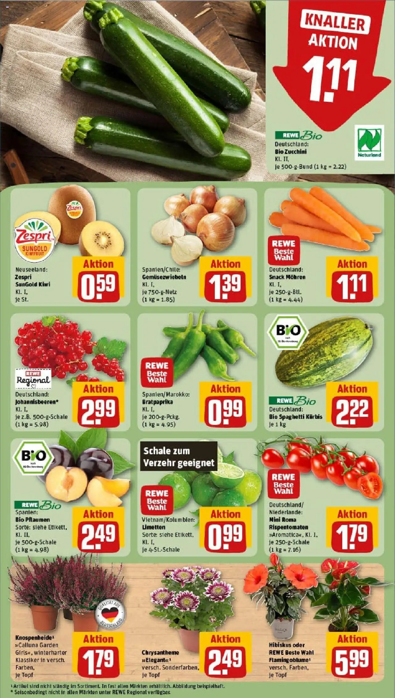 Rewe prospekt Karben	 - gültig ab dem 24.08.2025 | Seite: 7 | Produkte: Pflaumen, Limetten, Zucchini, Kiwi
