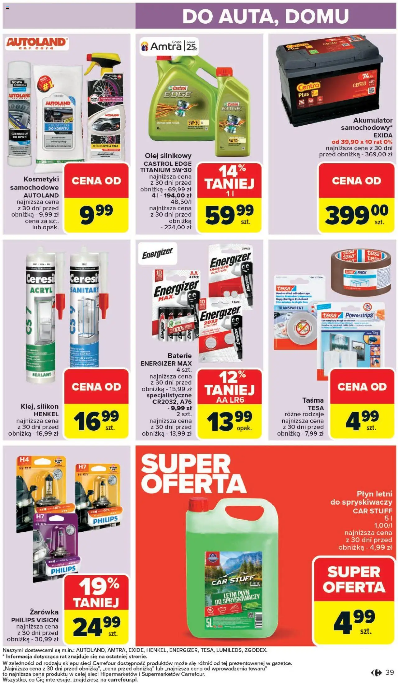 Carrefour Gazetka od 09.06.2025 | Strona: 41 | Produkty: Kosmetyki, Baterie, Płyn do spryskiwaczy, Olej