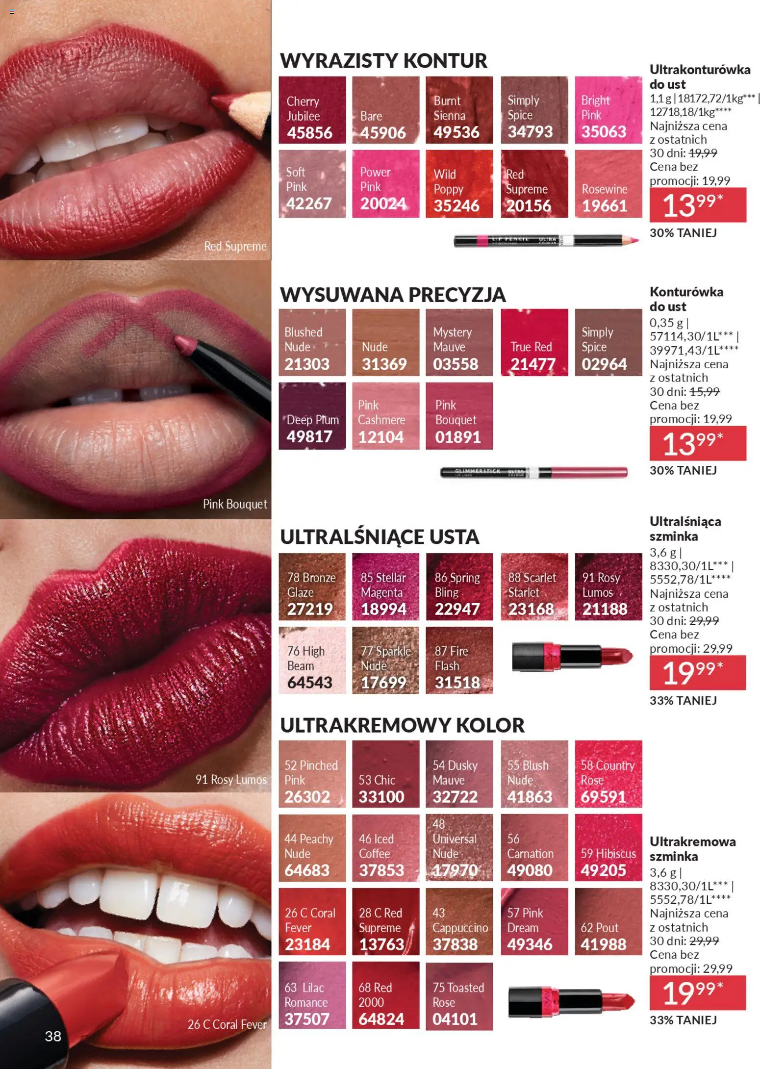 Avon Katalog 2 2026 od 01.02.2026 | Strona: 38 | Produkty: Cappuccino, Szminka, Konturówka